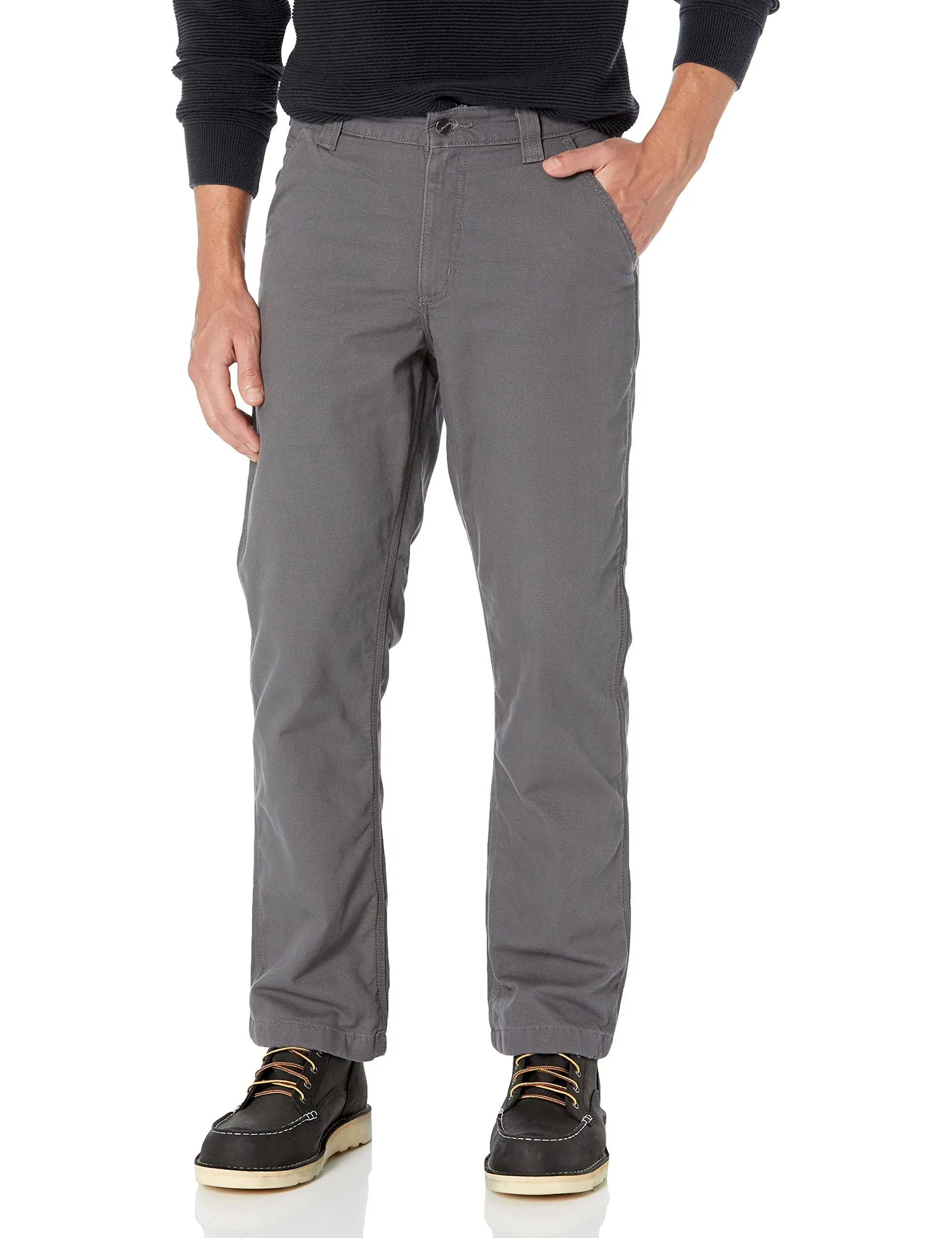 "Carhartt Men's Rigby Flannel-Lined Dungaree_Gravel"