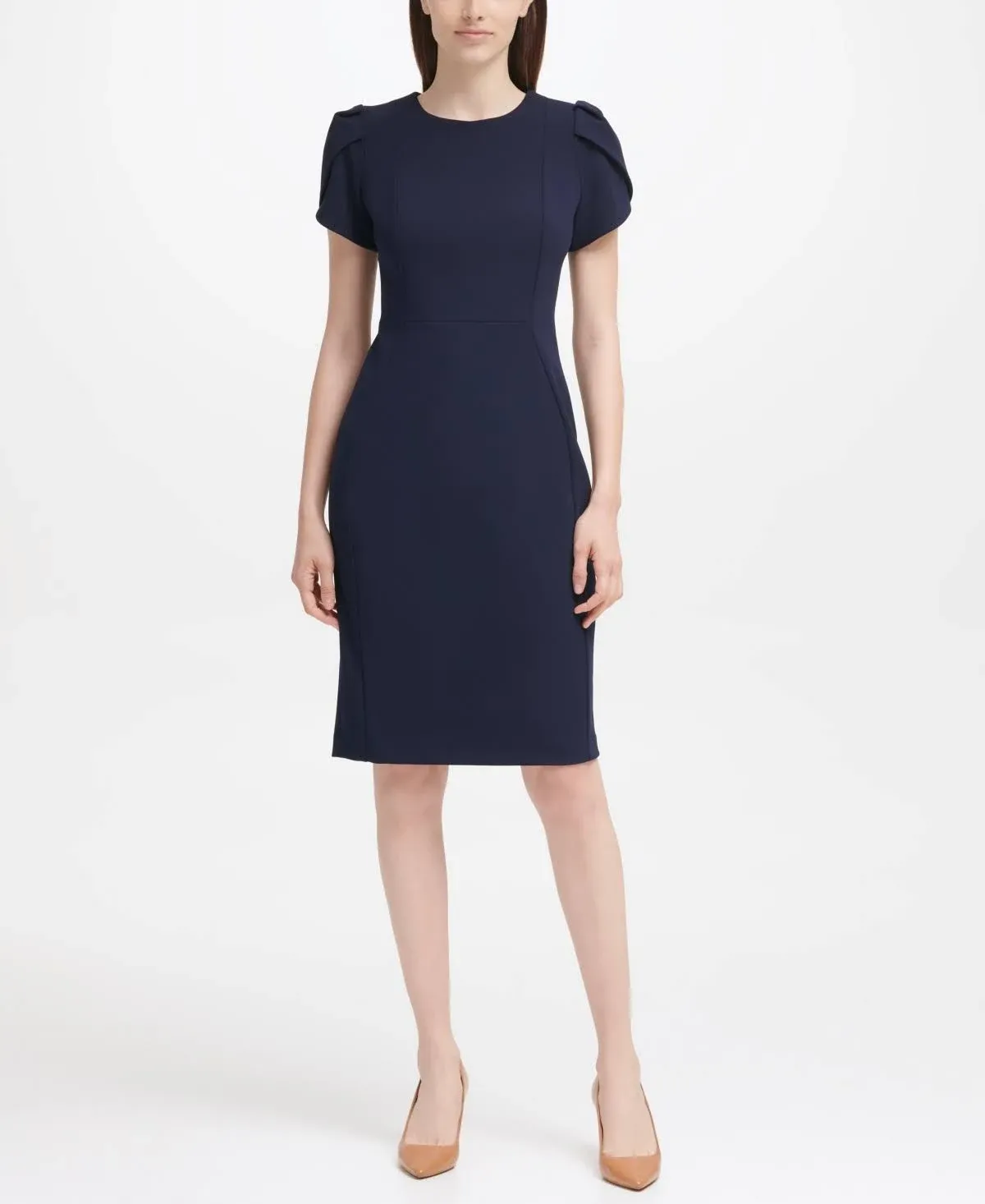 Calvin Klein Women's Tulip-Sleeve Sheath Dress