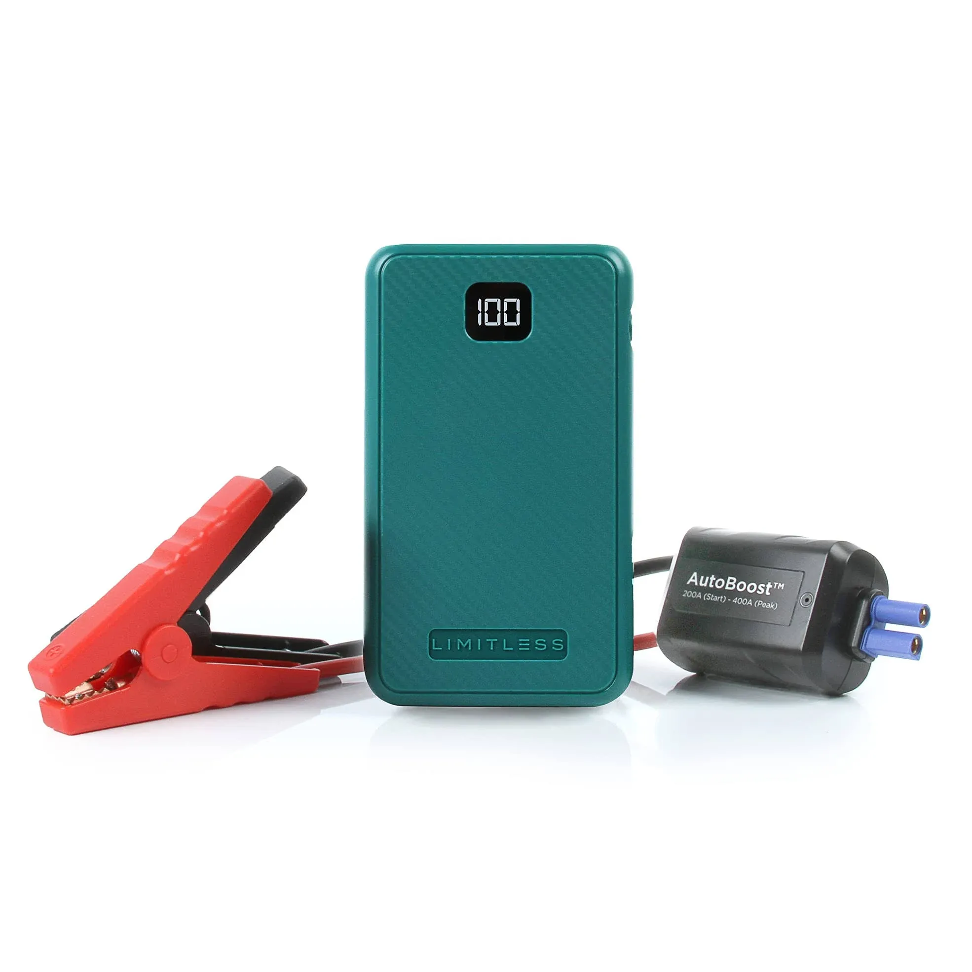 Limitless Innovations AutoBoost Portable Jump Starter/Power Bank/Flashlight, Evergreen, LIM-ABST-032