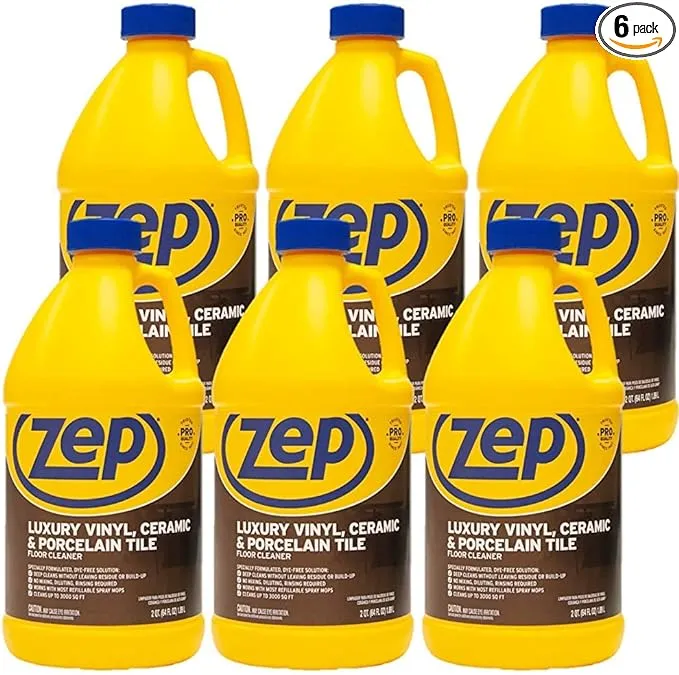 Zep Luxury Vinyl, Ceramic and Porcelain Floor Cleaner - 64 Ounce (Case of 6) ZULVCP64 - Professional Formula, Safe for Grout