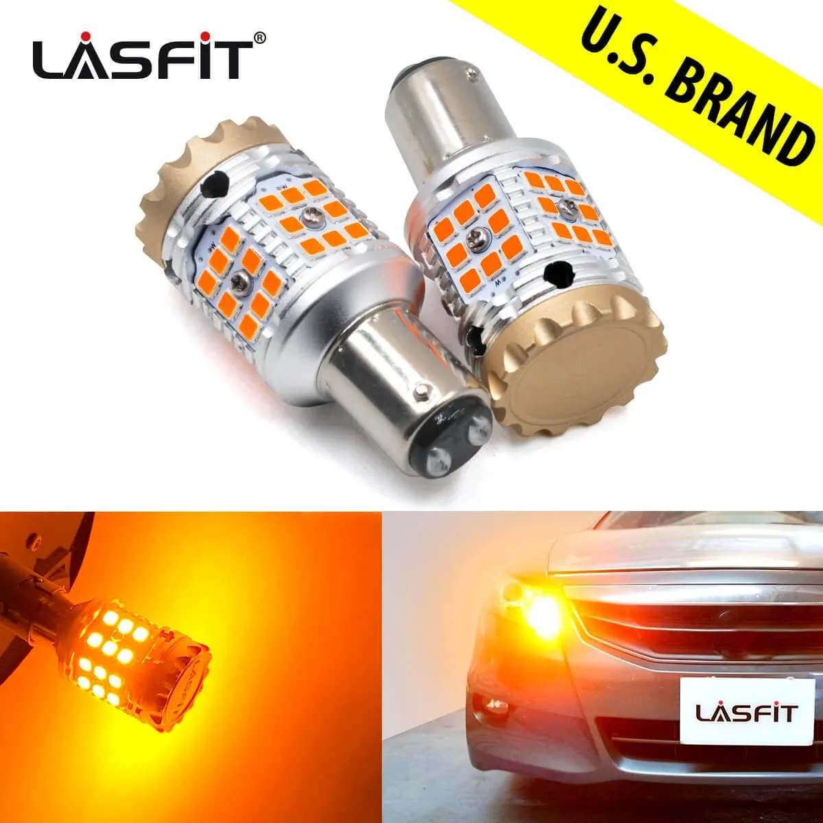 LED Bulb Amber Built in Resistor Turn Signal Bulb CANBUS Error Free 500% Bright