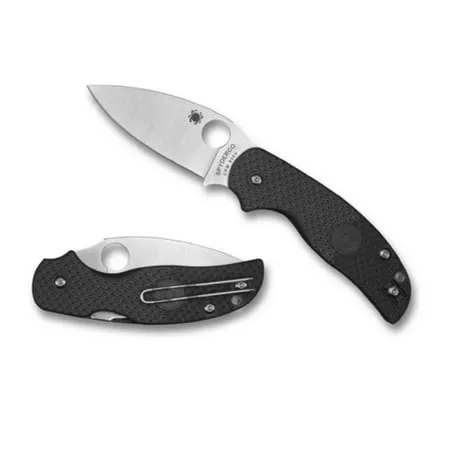 Spyderco Sage 5 Lightweight Folding Utility Pocket Knife with Black FRN Handle and Full-Flat CPM S30V Steel Blade - PlainEdge - Everyday Carry - C123PBK