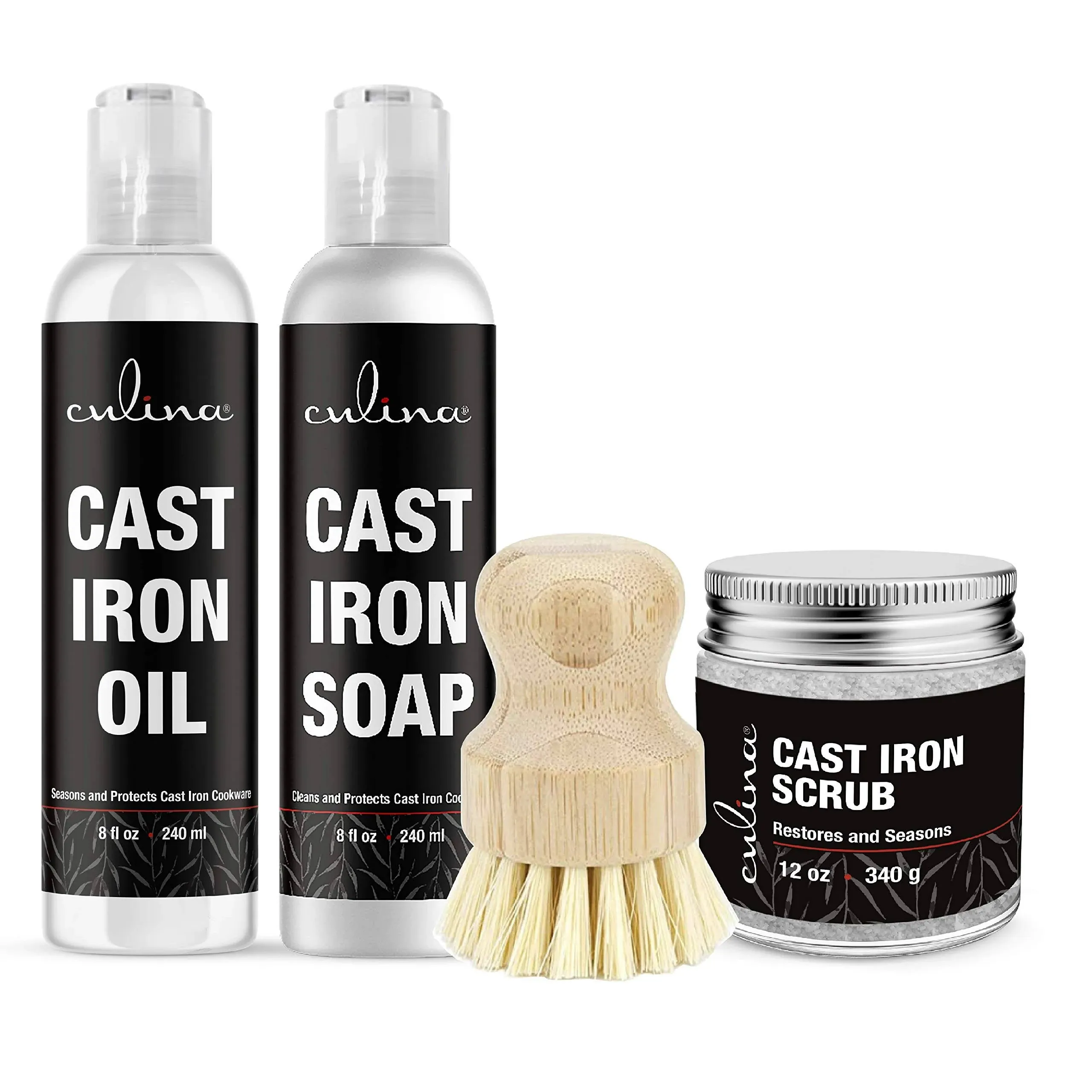 Culina Cast Iron Oil 8 oz. & Cast Iron Scrub 12 oz. SET FREE SHIPPING