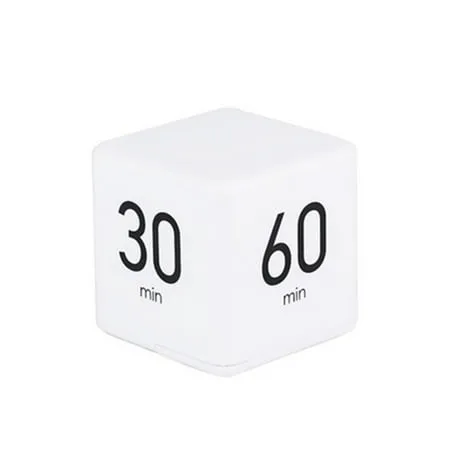 Arealer Portable Cube Timer Digital Kitchen Timer Countdown Alarm 15-20-30-60 Minutes Flip Timing with Digital Display Time Management for Study Sports Cooking Gaming Office