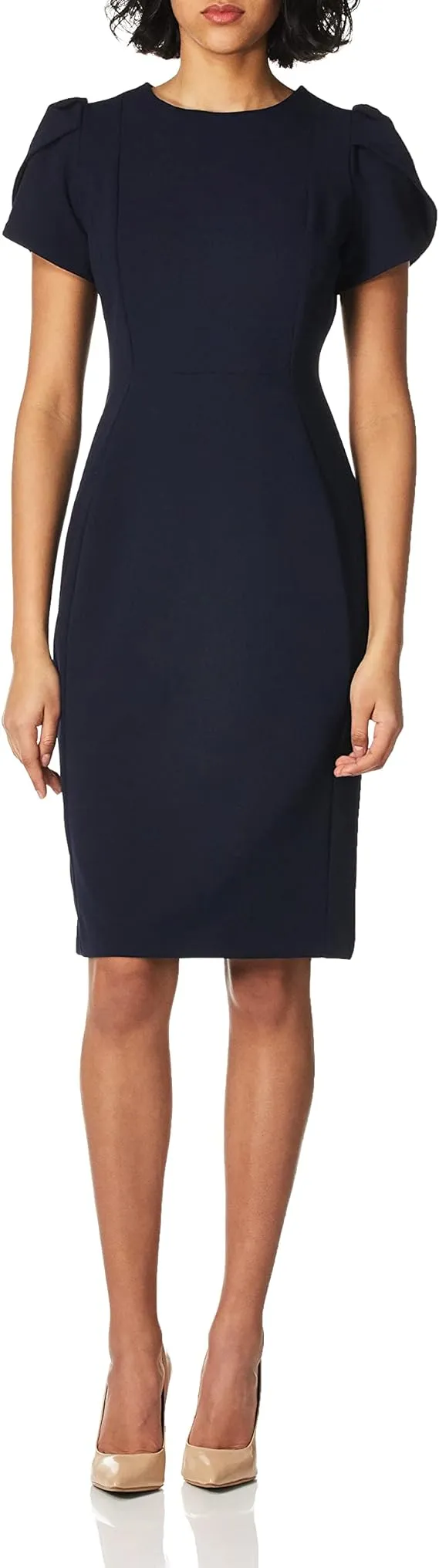 Calvin Klein Women's Tulip-Sleeve Sheath Dress