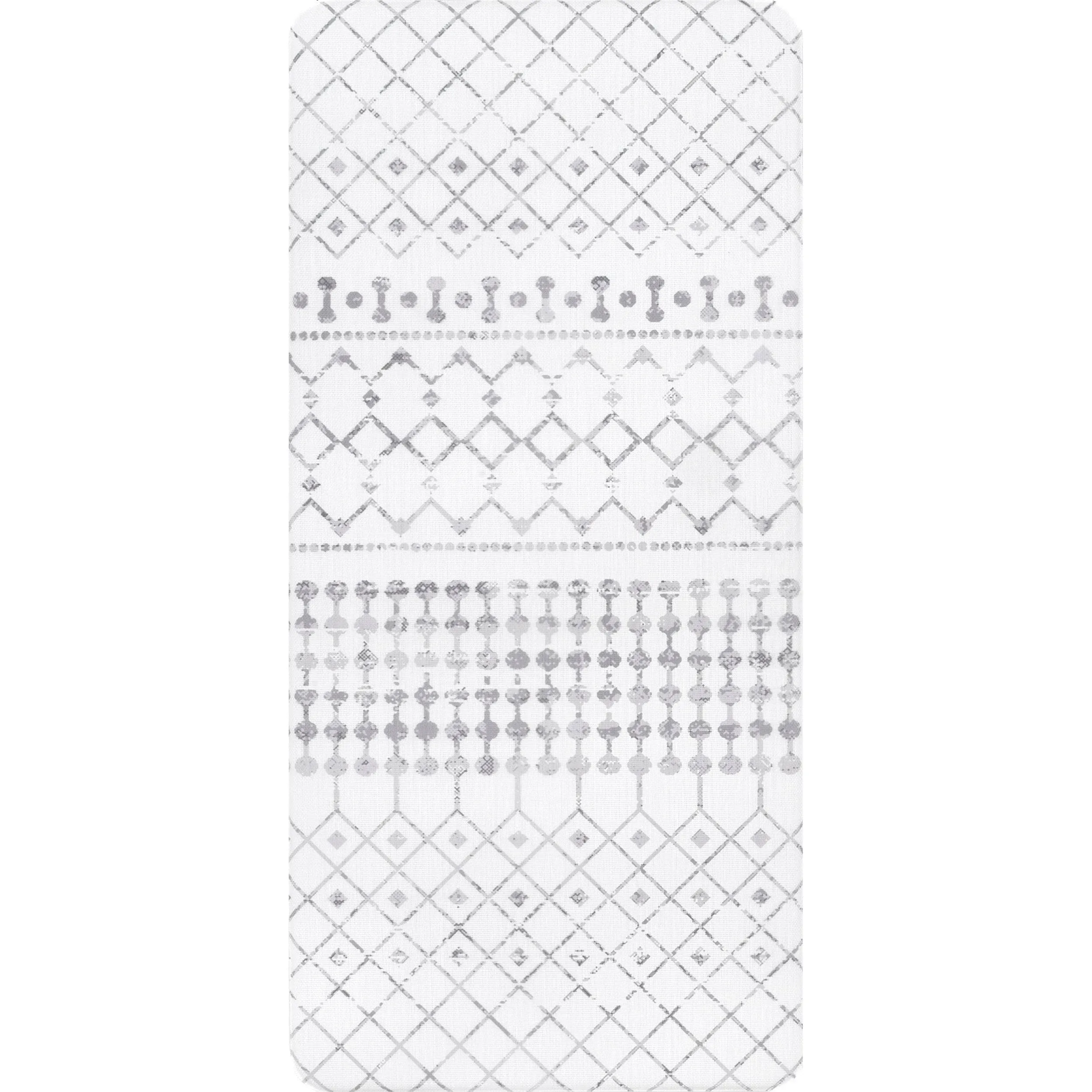 Moroccan Anti Fatigue Kitchen or Laundry Room Light Grey 18 in. x 30 in. Indoor Comfort Mat