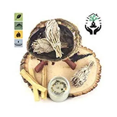 Home Smudging Kit /Premium Abalone Shell/Smudging Love Attraction and Spiritual Kit/White California Sage/Palo Santo/ Love Candle