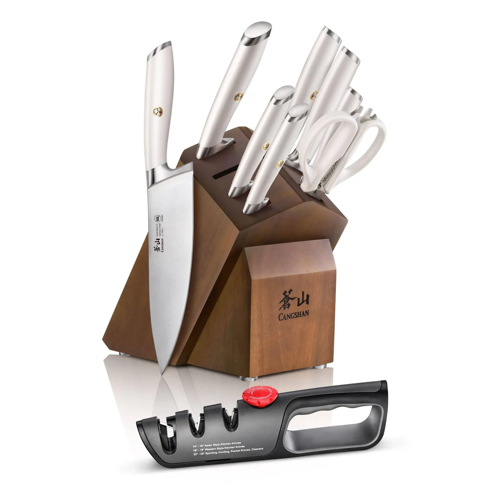 Cangshan L1 Series 10-Piece Knife Block Set, Forged German Steel, 1027532