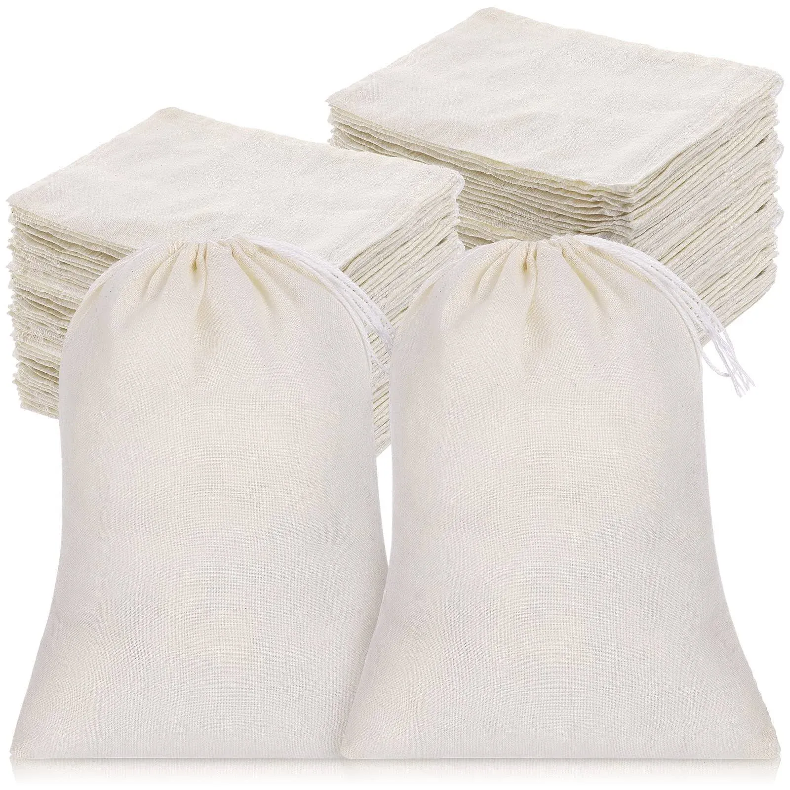 200 Pack Muslin Bags Burlap Bags Muslin Drawstring Bags Sachet Bag Multipurpo...