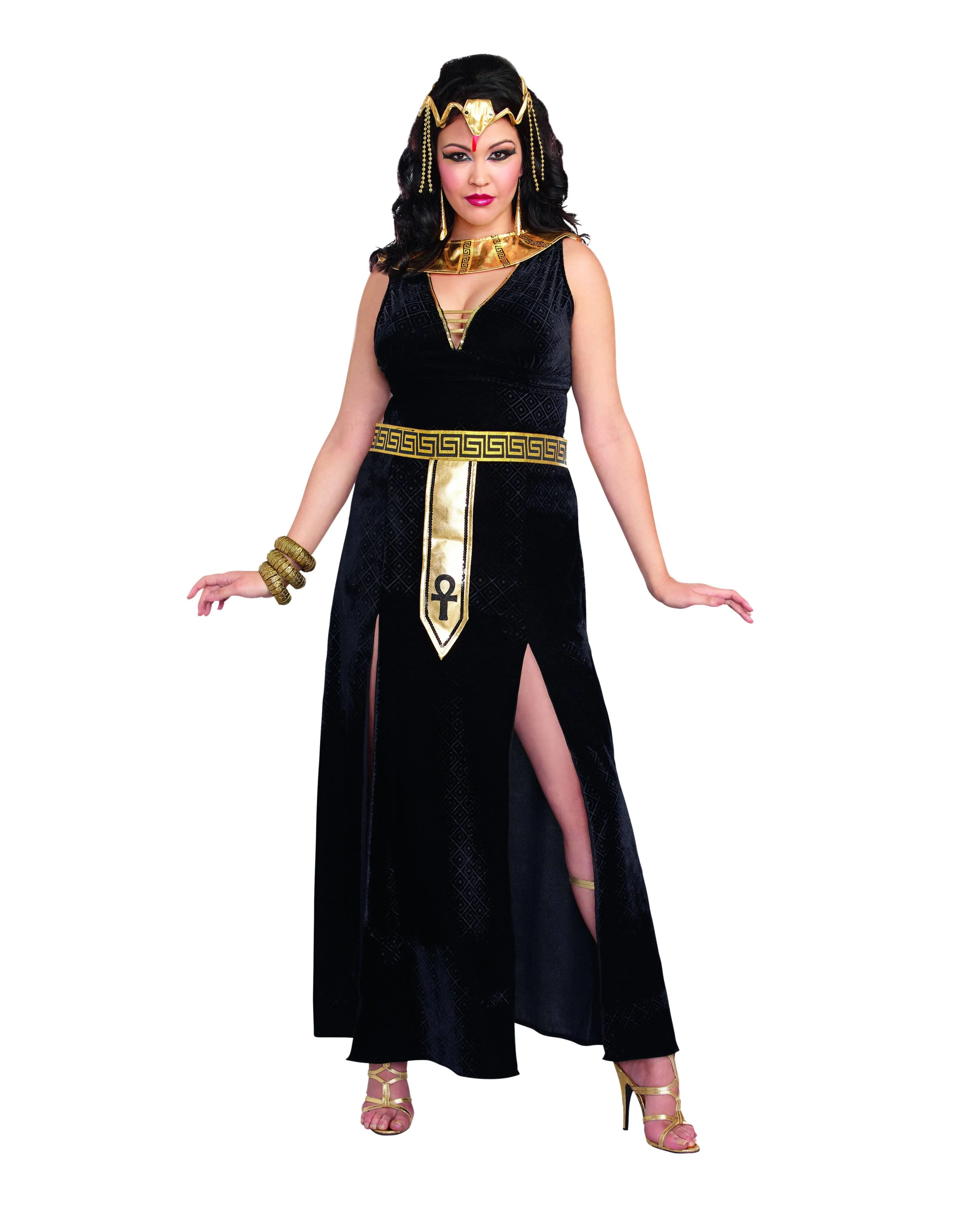 DreamGirl RL10290XX Women's Exquiste Cleopatra Costume, Black/Gold, 1X/2X