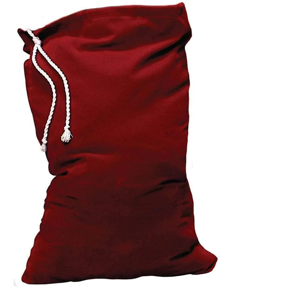 Burgundy Velvet Santa Toy Bag