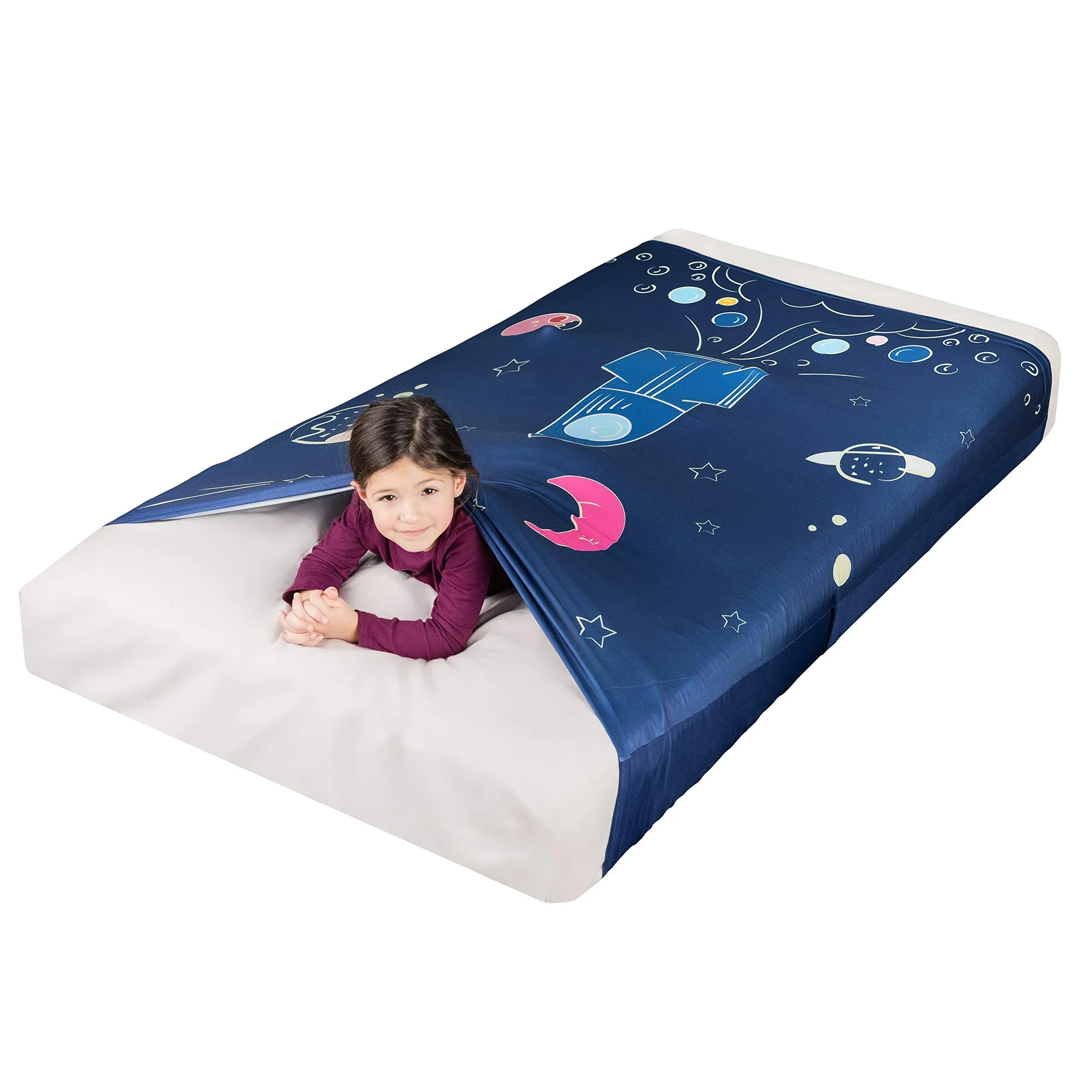 Friendly Cuddle Sensory Compression Sheet for Kids, Twin Size Stretchy Bed Sheet ...