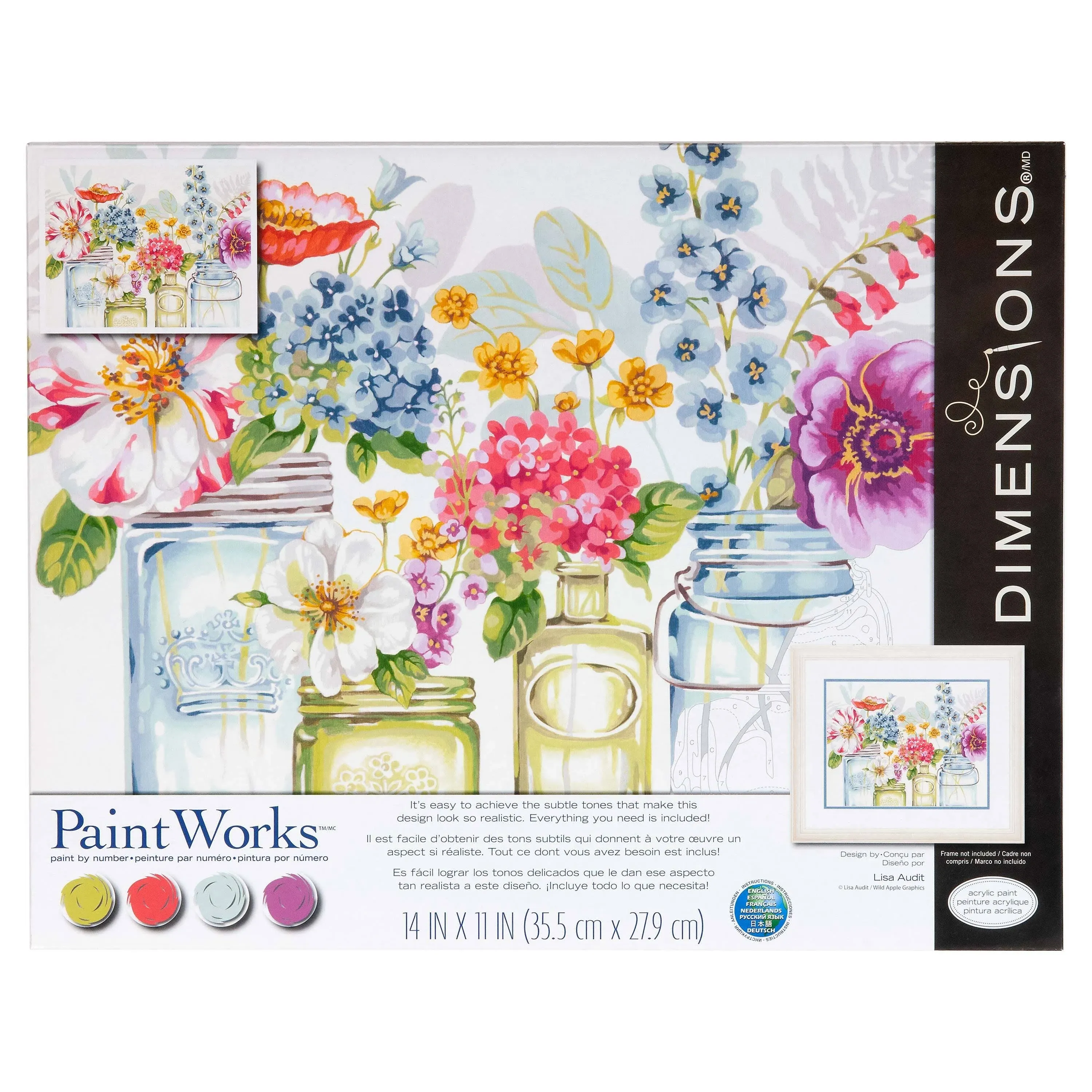 Paint by Number Kit Rainbow Flowers