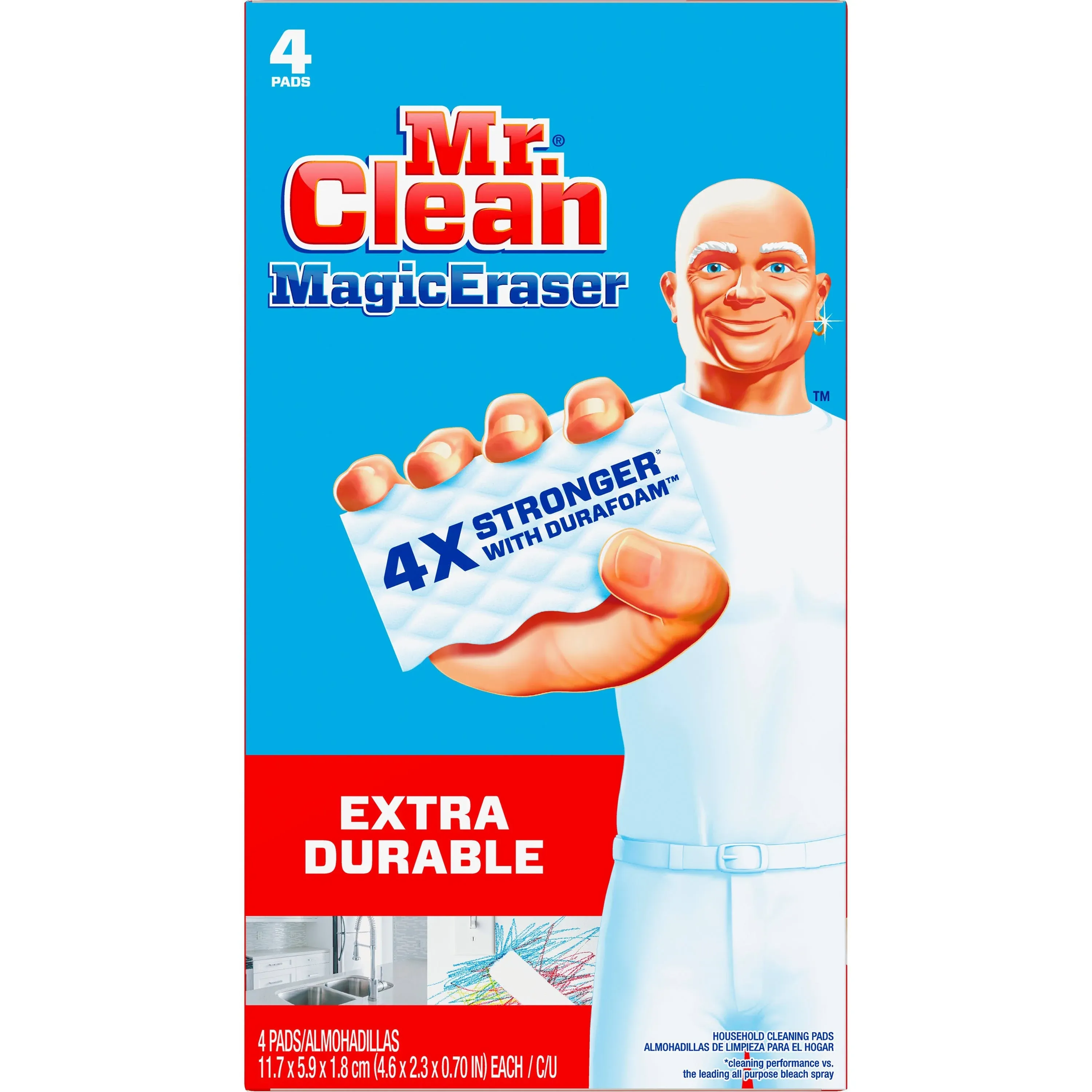 Mr Clean Magic Eraser, Extra Durable - 4 Pads