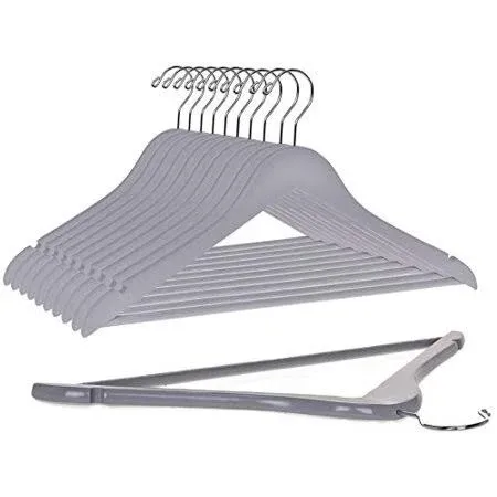 Quality Hangers Quality Wooden Hangers Slightly Curved Hanger Solid Wood Coat Hangers with Stylish Chrome Hooks