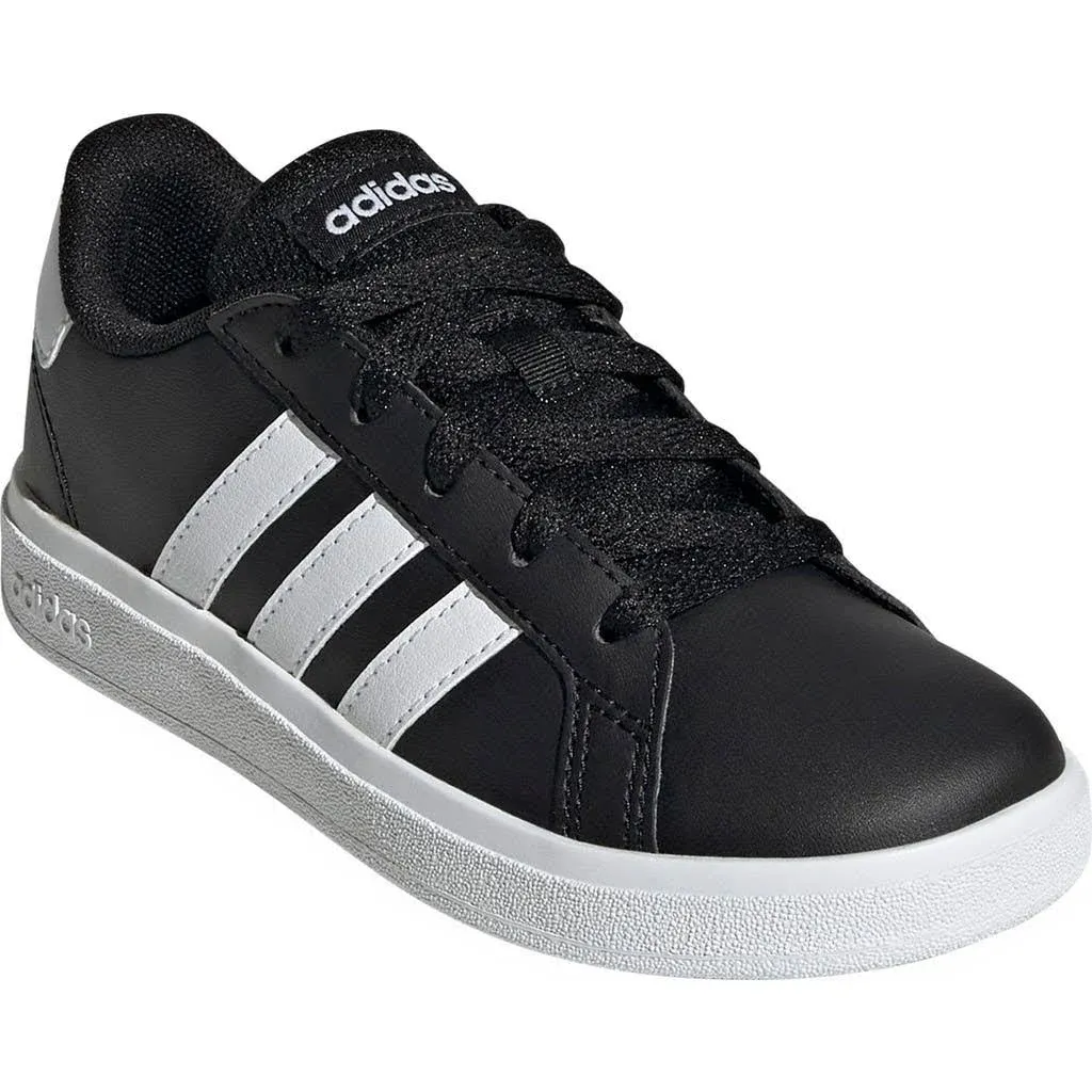 Adidas Youth Grand Court 2.0 Shoes, Core Black/Cloud White/Core Black / 2