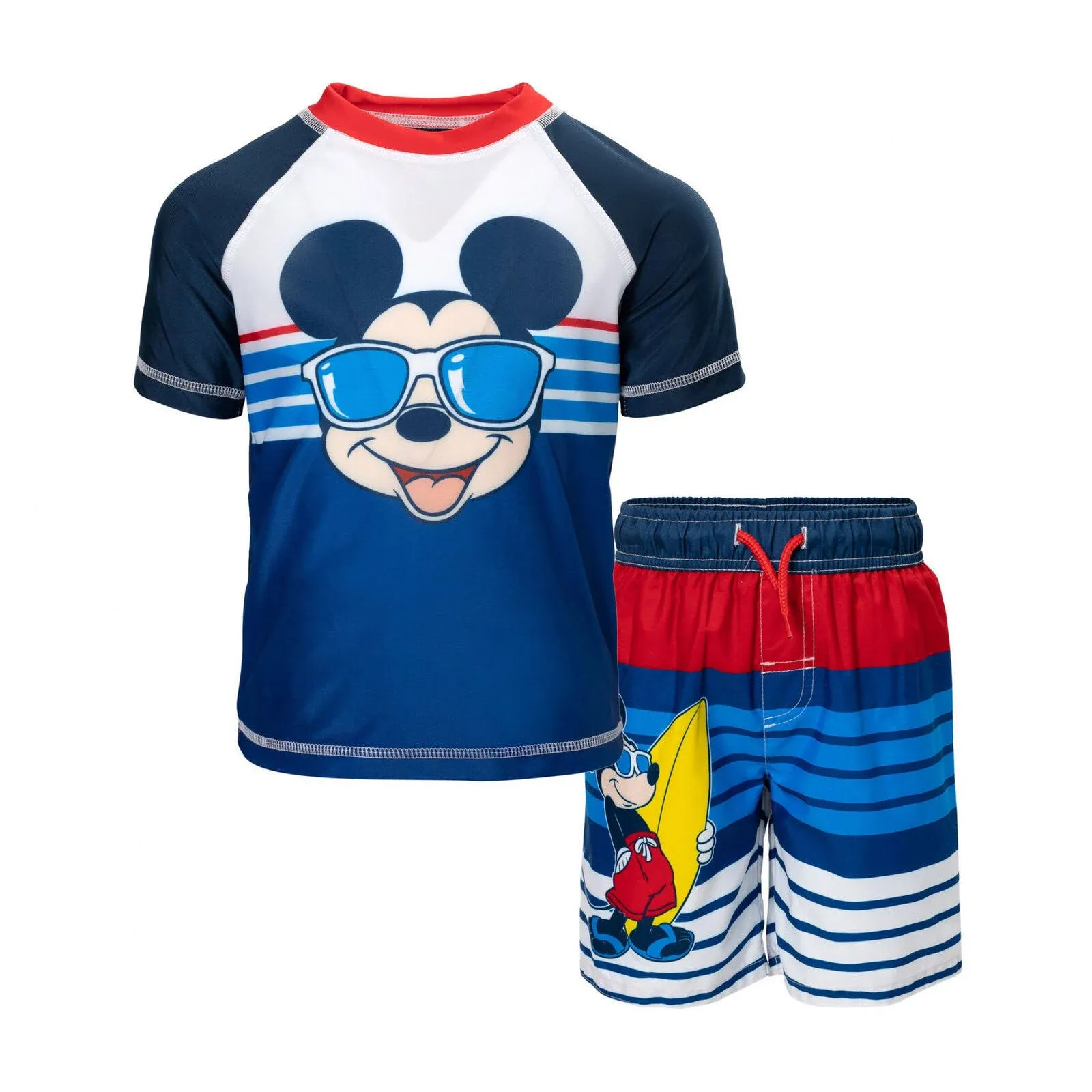 Disney Mickey Mouse Toddler Boys Rash Guard Swim Trunks