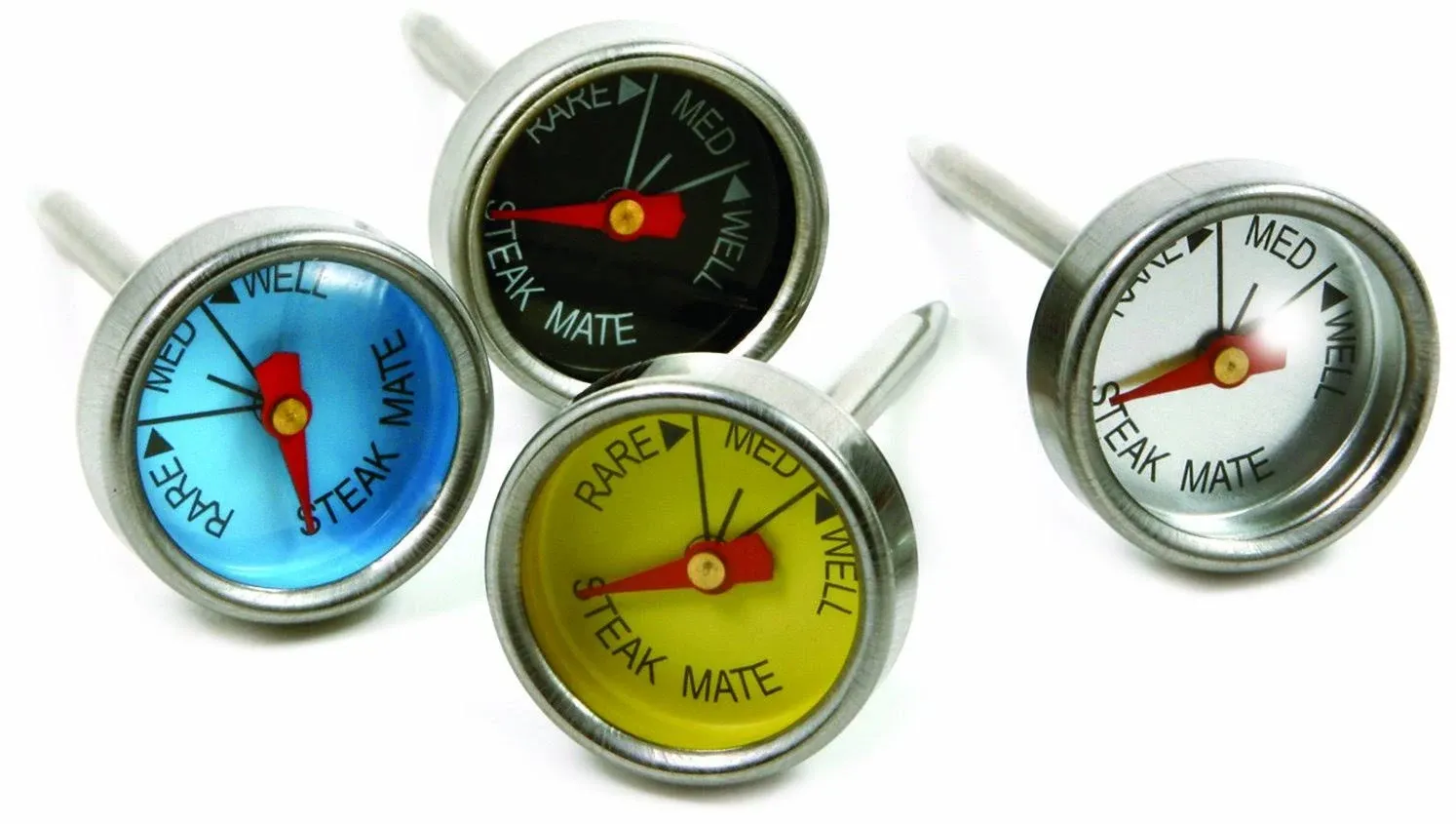 Mini Steak Thermometers - Color Coded Set Of 4