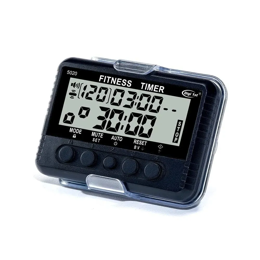 T-5020 Fitness Interval Timer, Multi-Functional Training Timer with Pacer Black