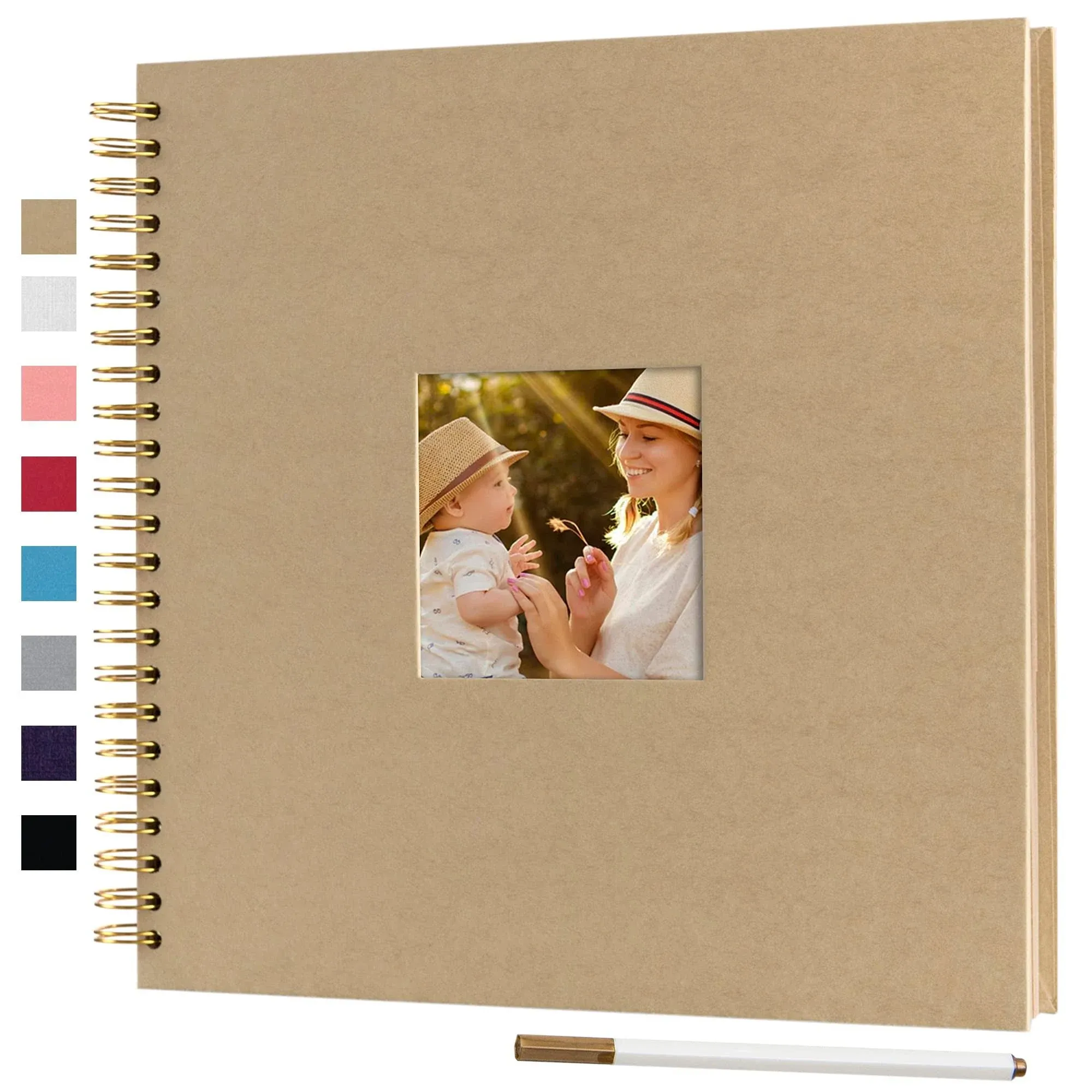 12 x 12 Inch Large DIY Scrapbook Photo Album with Cover Photo 80 Pages Hardco...