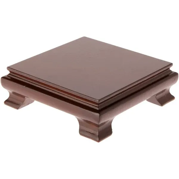 Plymor Walnut Square Wood Footed Base, 4.5&#034; W x 1.5&#034; H (4&#034; Display Area)