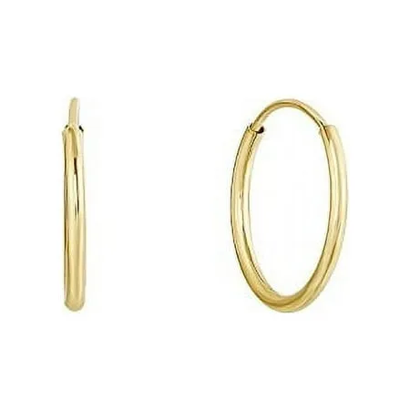 14k Yellow Gold Endless Hoop Earrings, 14k Gold Thin Hoop Earrings, Cartilage Earrings, Helix Earring, Nose Hoop, Tragus Earring