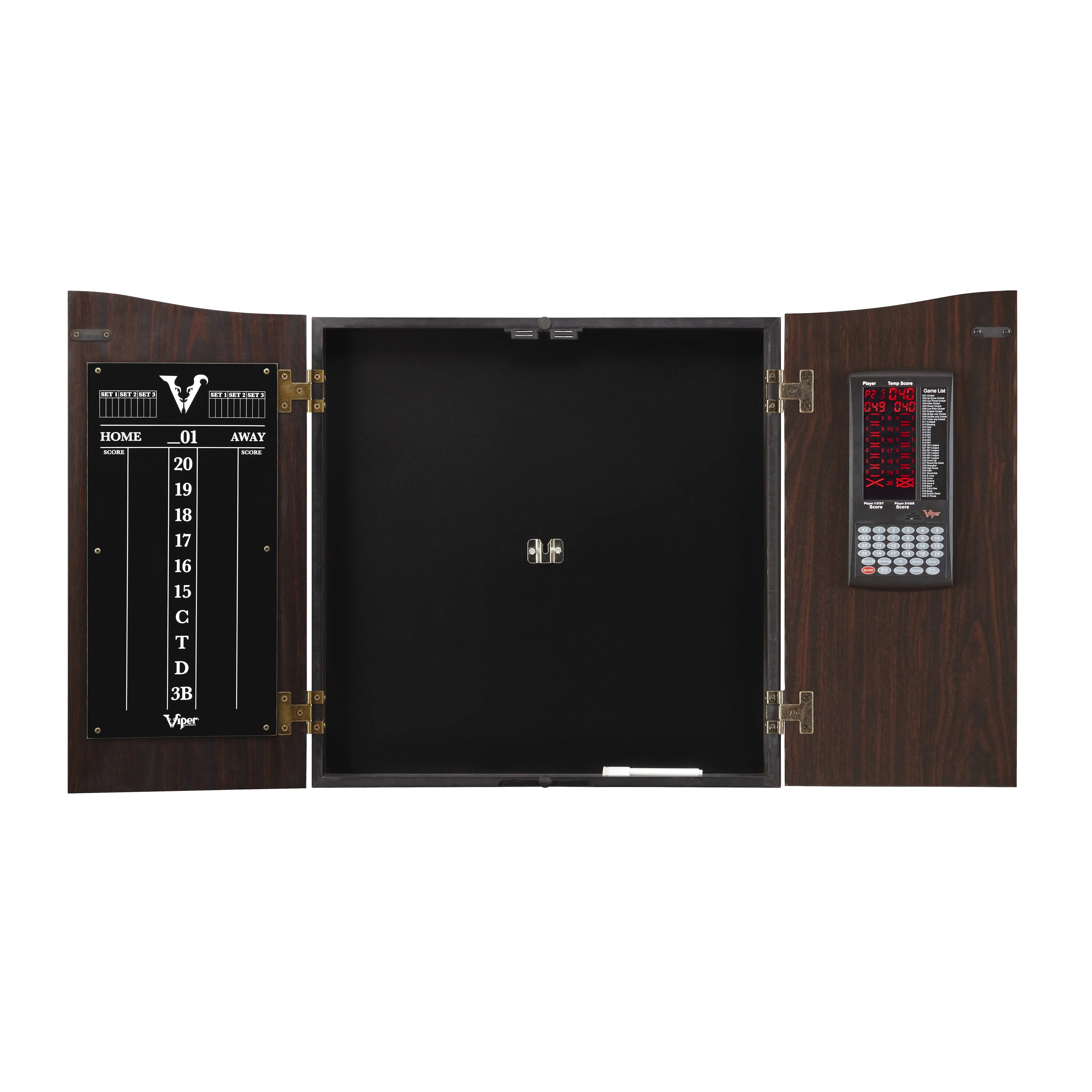 Viper Vault Deluxe Dartboard Cabinet with Shot King Sisal Dartboard and ...