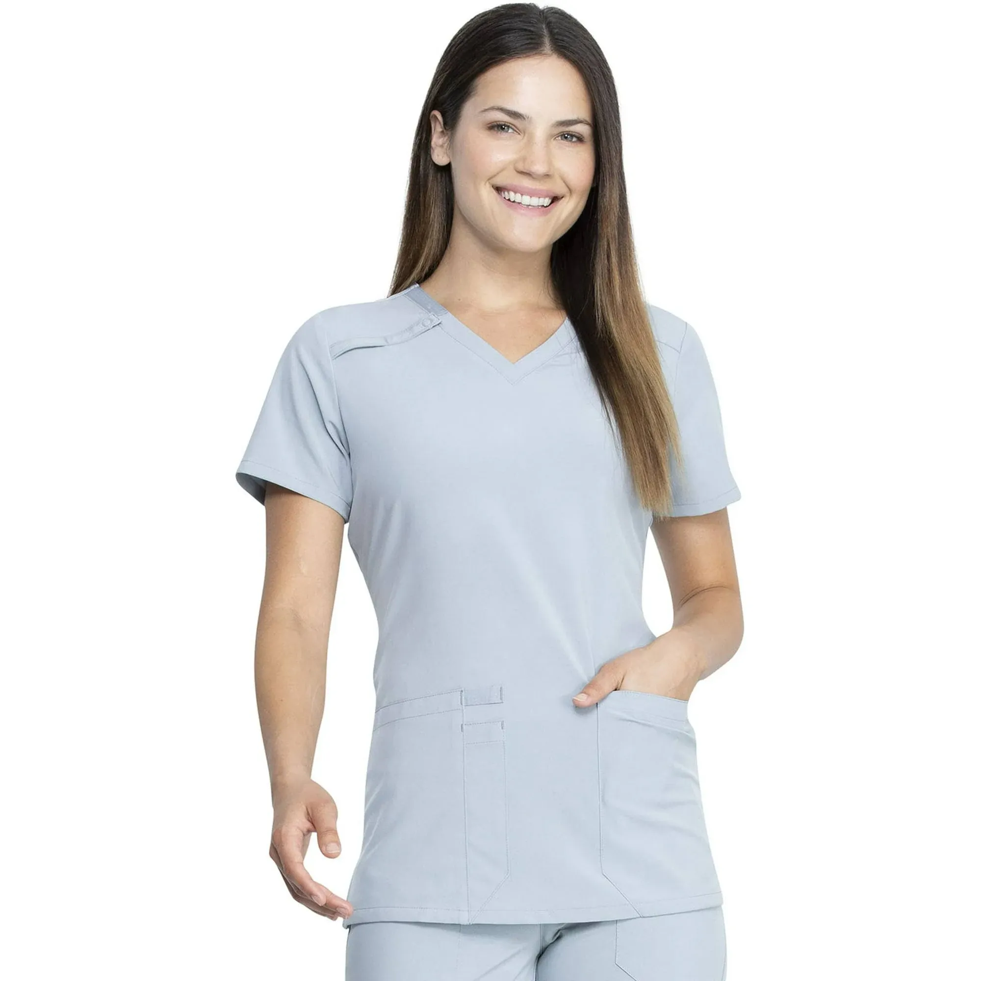 "Clearance Women's V-Neck Solid Scrub Top"