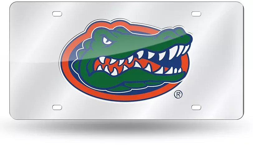 Florida Gators Silver Laser License Plate