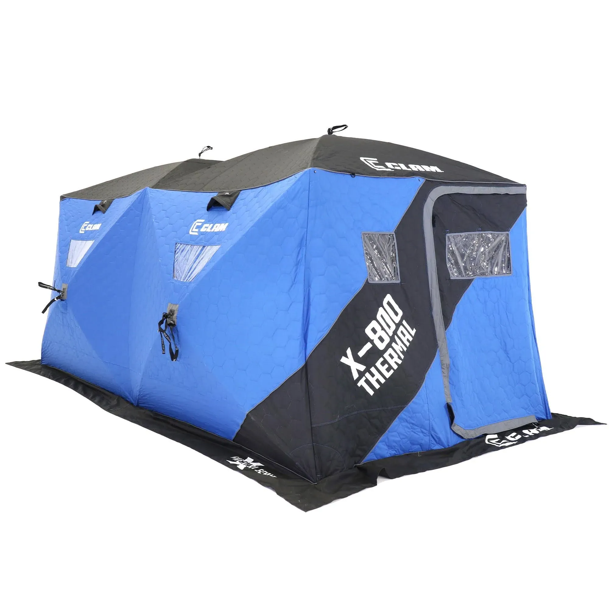 Clam X-800 Portable 7 Person Pop Up Ice Fishing Thermal Hub Shelter Tent