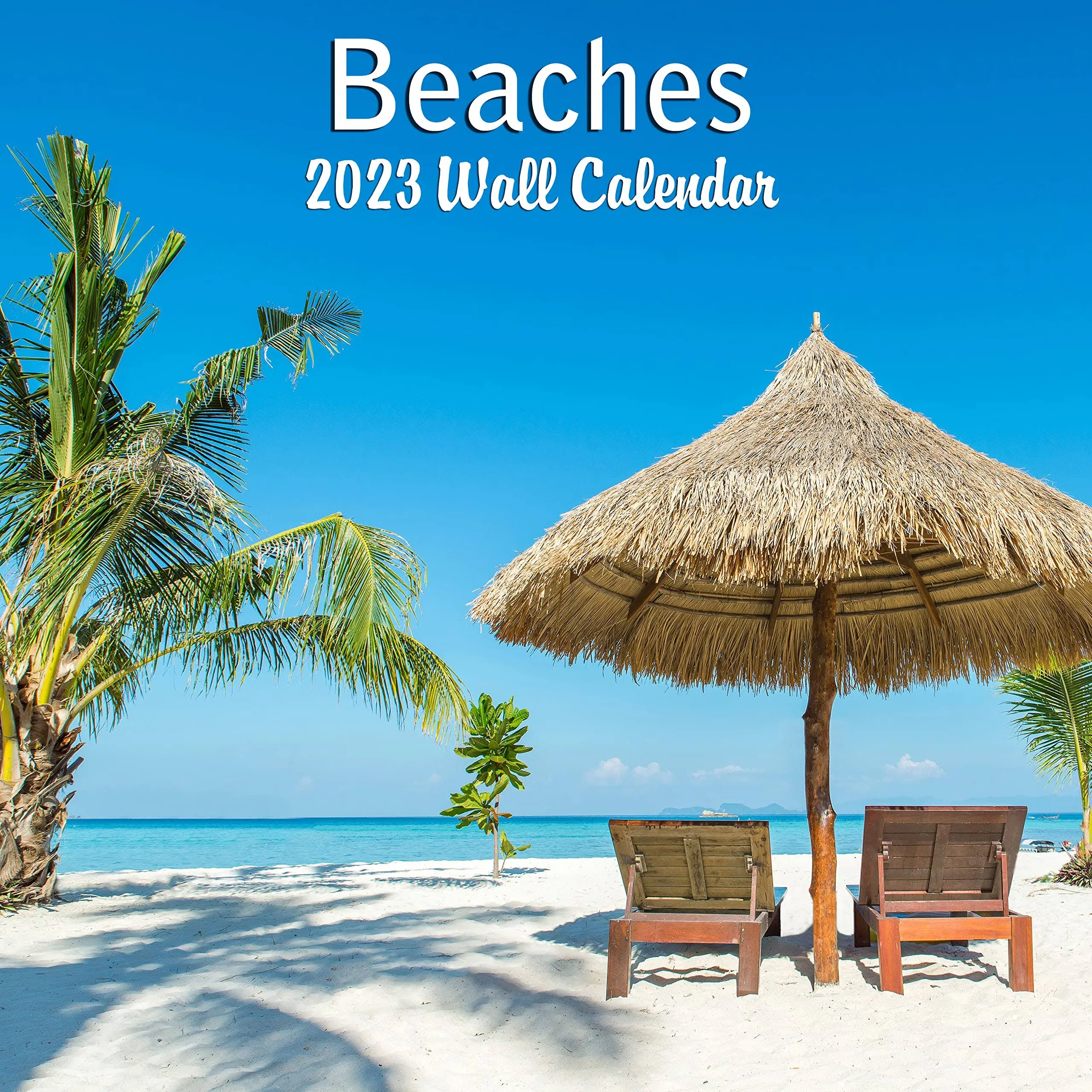 Unique Beaches Monthly 2024 Hangable Wall Calendar with Four Bonus Months from 2023 16-Month Large Wall Calendar September 2023-2024 12" x 24" When Open Thick Sturdy Paper Giftable