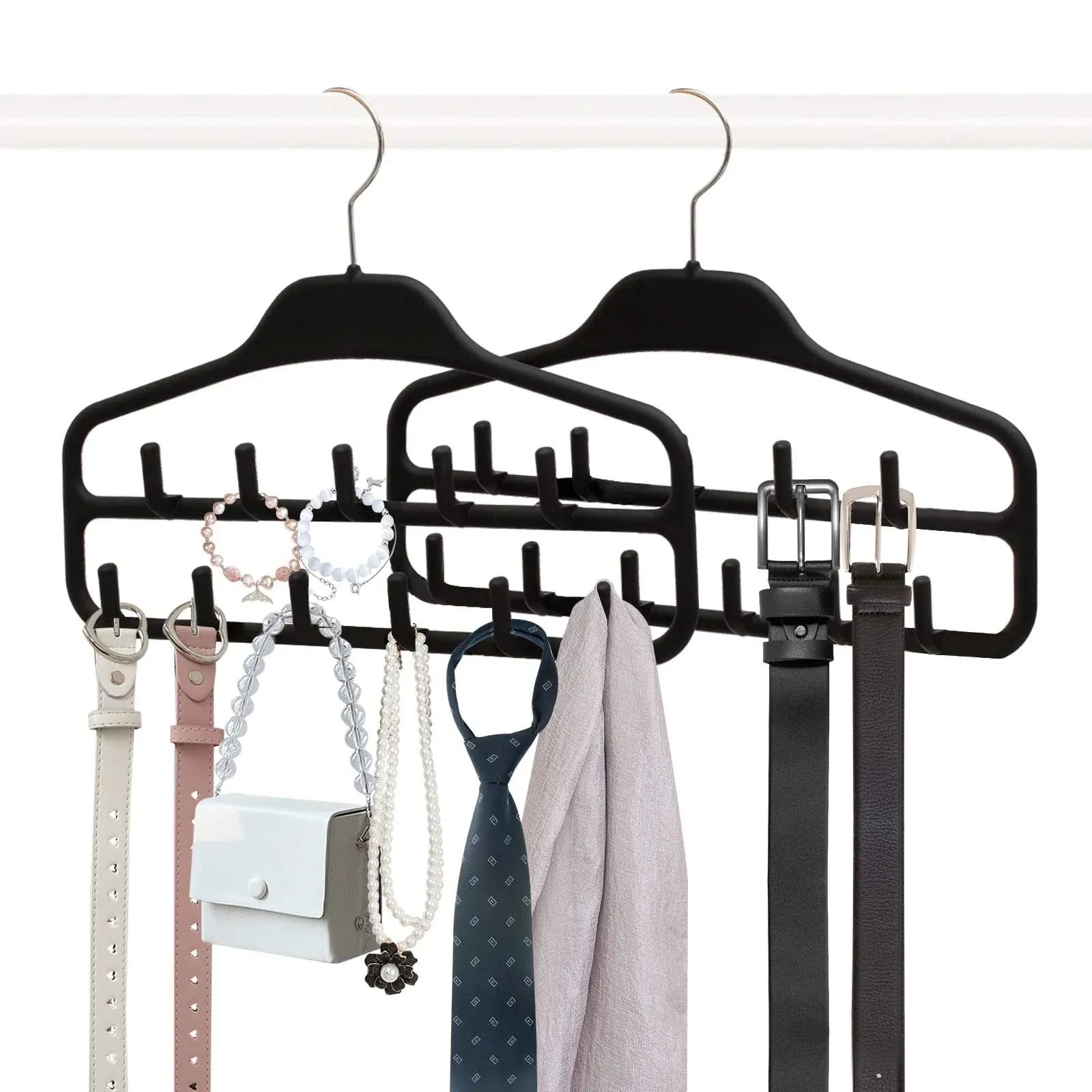 ROSOS Belt Hanger Holder Organizer 2 Pack, Non Slip Belt Rack with 360 Degree SW