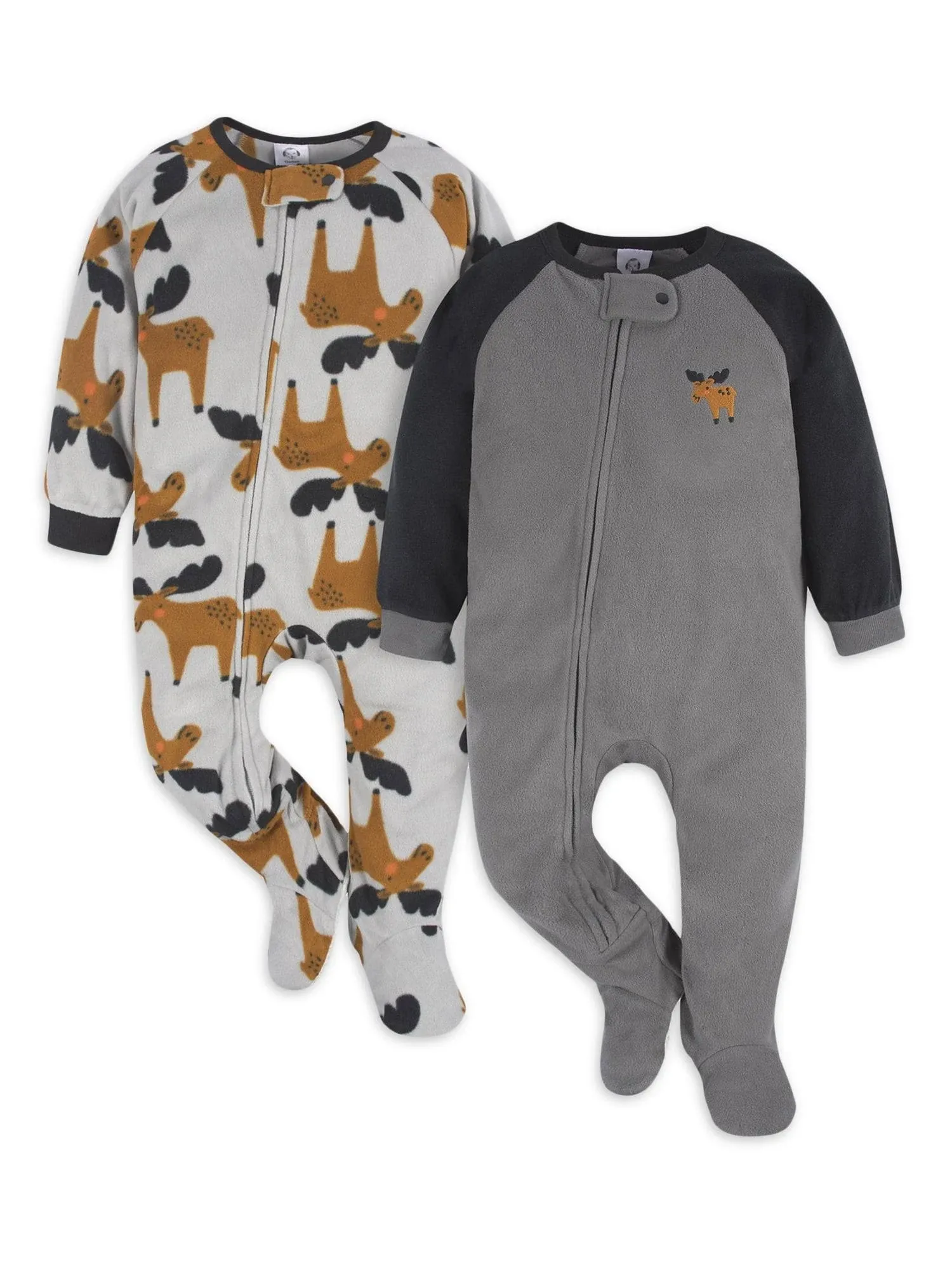 Gerber 2-Pack Baby & Toddler Boys Moose Fleece Pajamas - 18mo