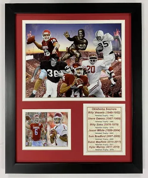 Legends Never Die Oklahoma Sooners Heisman Trophy Winners Framed Photographic Print