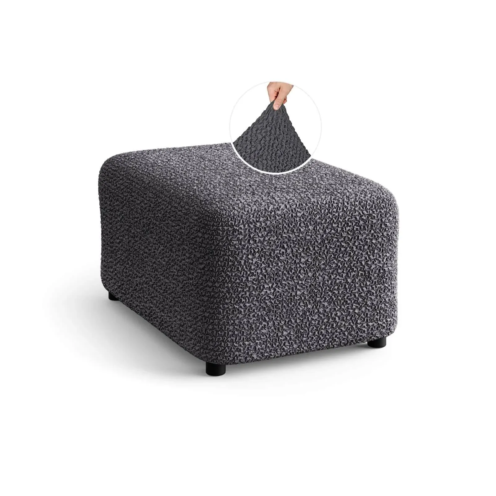 PAULATO by GA.I.CO Ottoman Cover Stool Pouf Stretch Slipcover