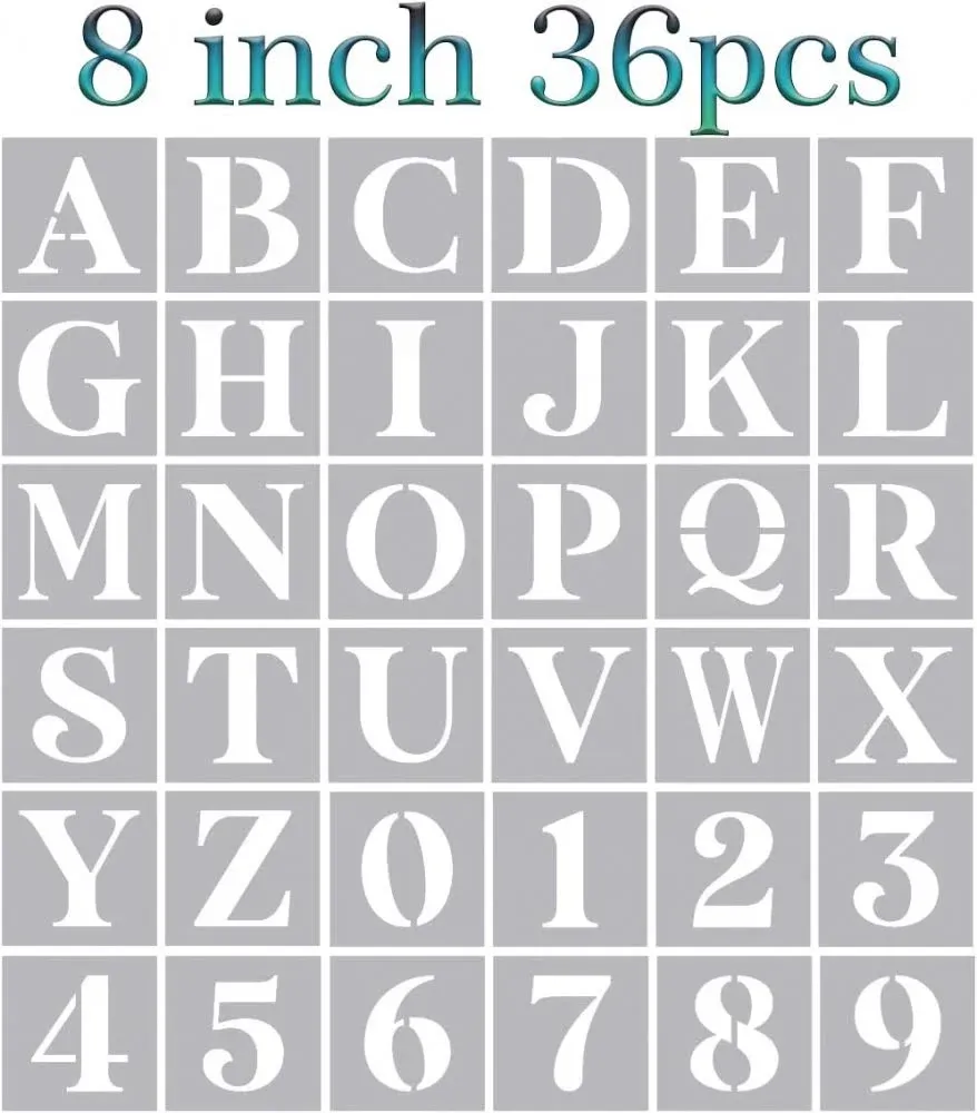 8 inch Large Letter Stencils Alphabet Stencils for Painting on Wood Stencil