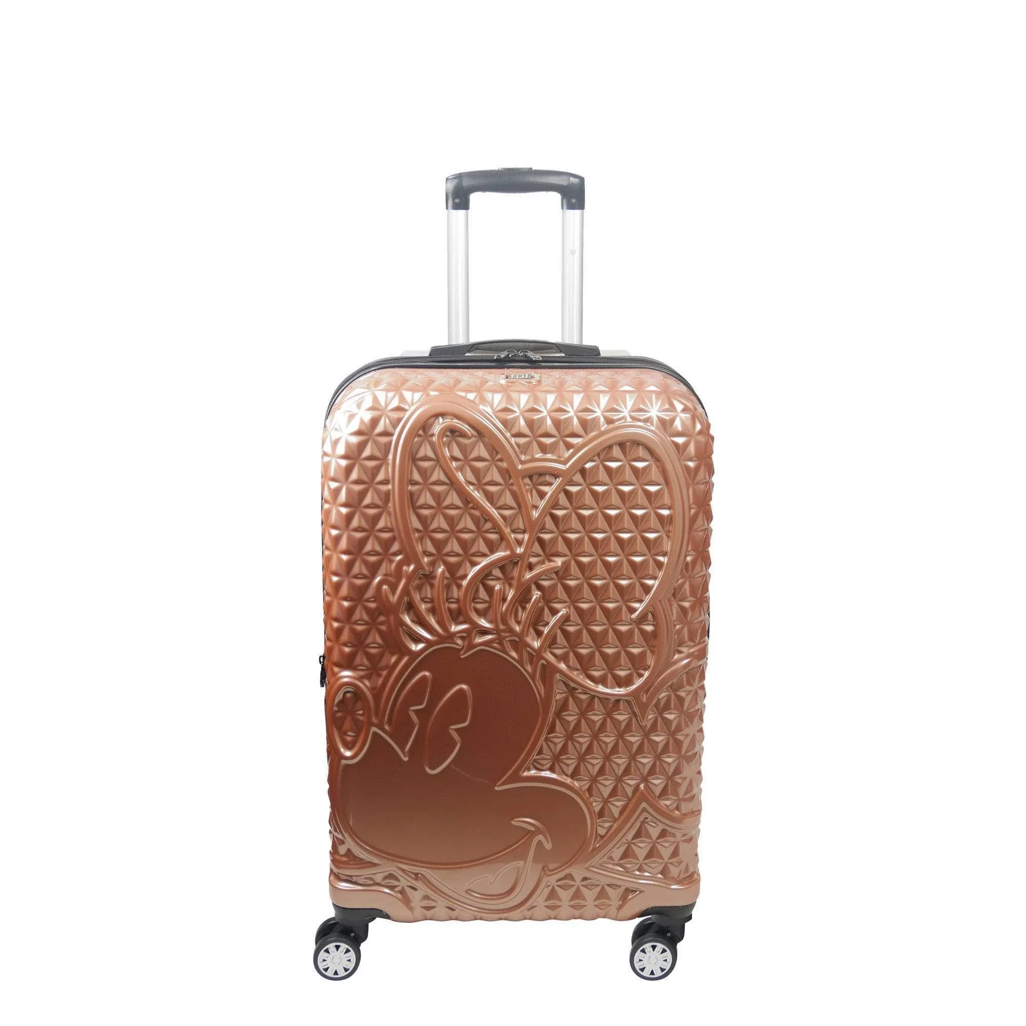 Disney Ful Textured Minnie Mouse 25in Hard Sided Rolling Luggage, Rose Gold