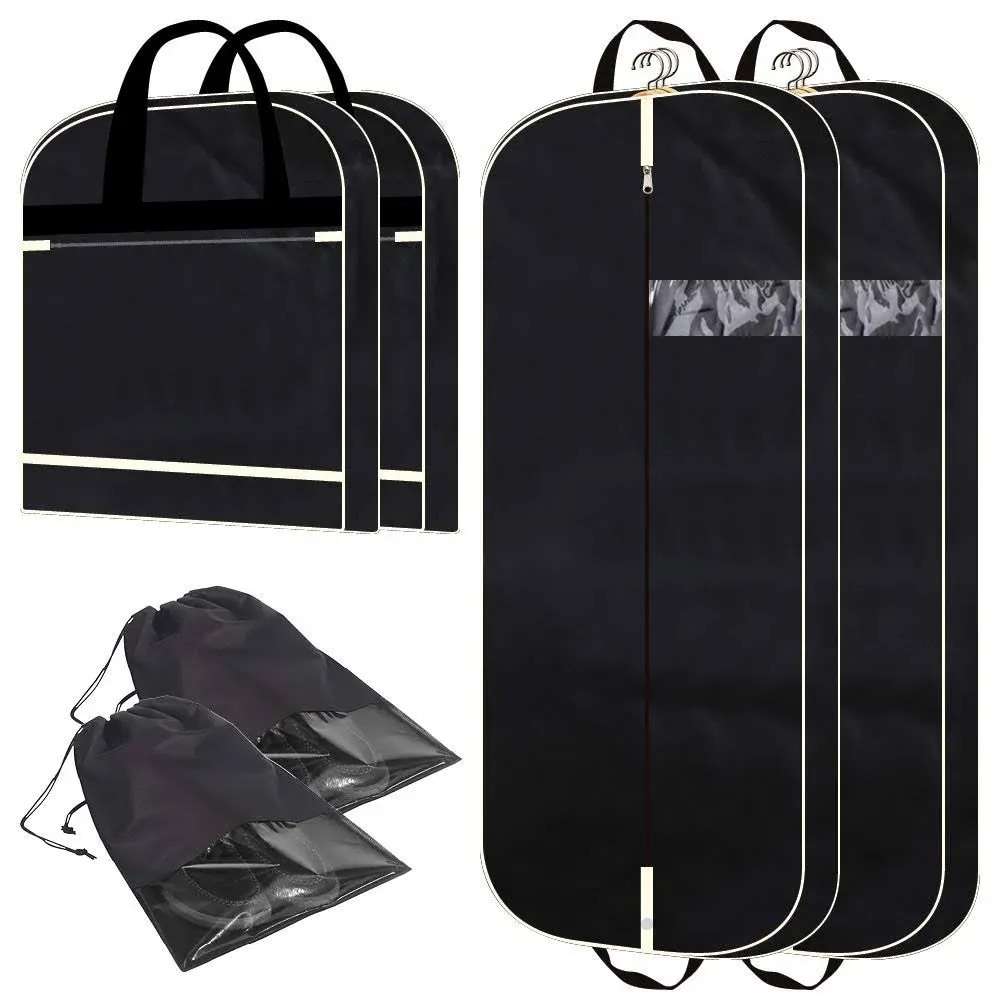 54&#034; Gusseted Garment Bag Foldable Suit Cover Men Women Shirt Dress Clothes 2Pack