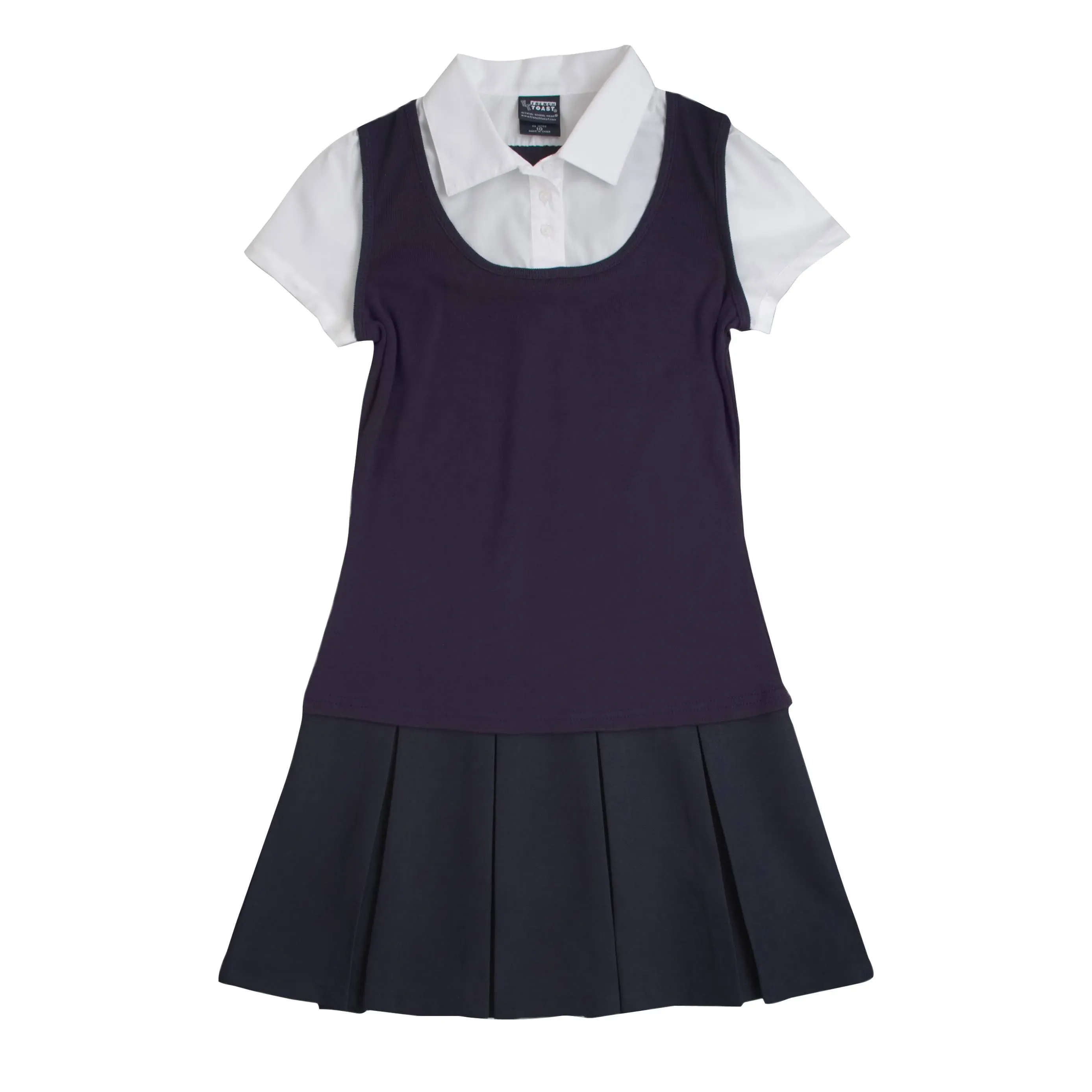 French Toast Girls' Pleat 2-fer Dress