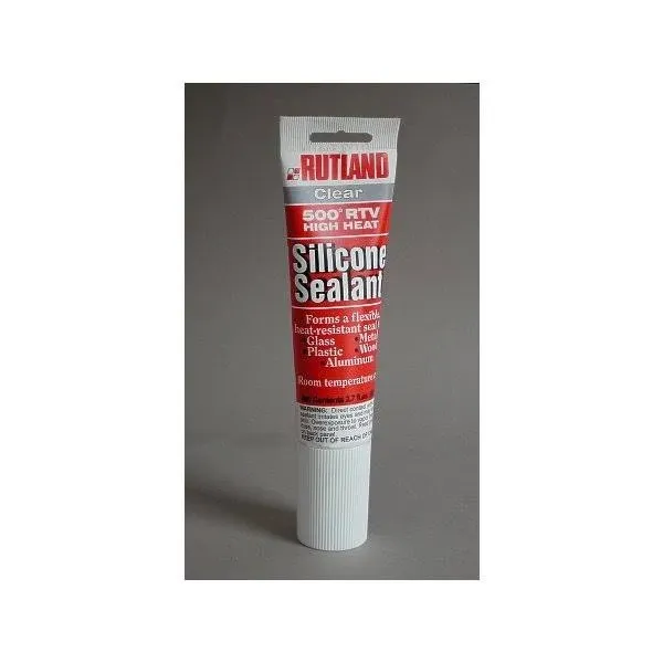 Rutland 500 Degree F RTV High Heat Silicone, 2.7 oz Tube, Clear