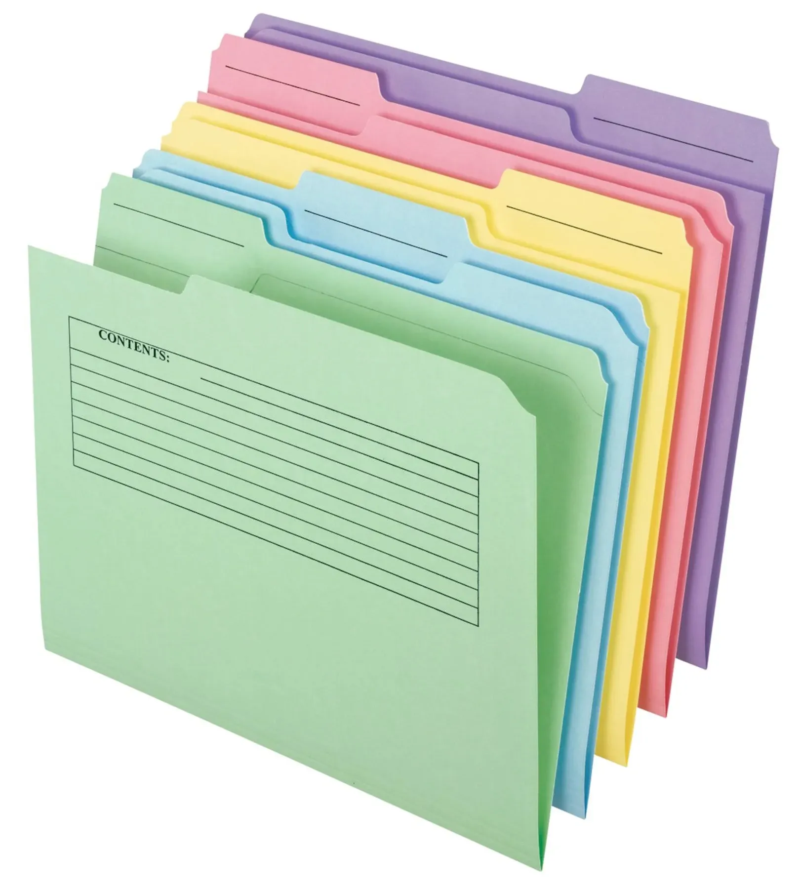 Pendaflex Printed Notes Folders 1/3 Cut Top Tab Letter Assorted 30/Pack