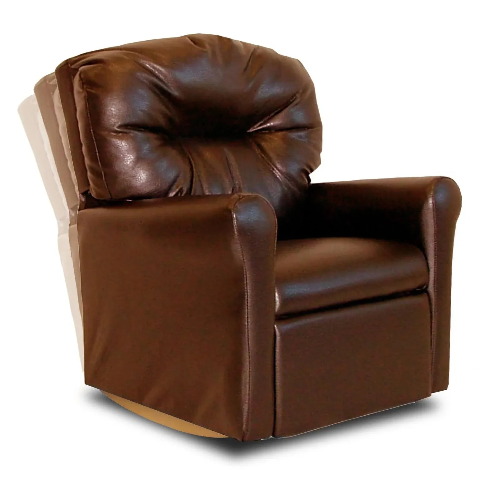 Dozydotes Contemporary Brown Leather Like Rocker Recliner