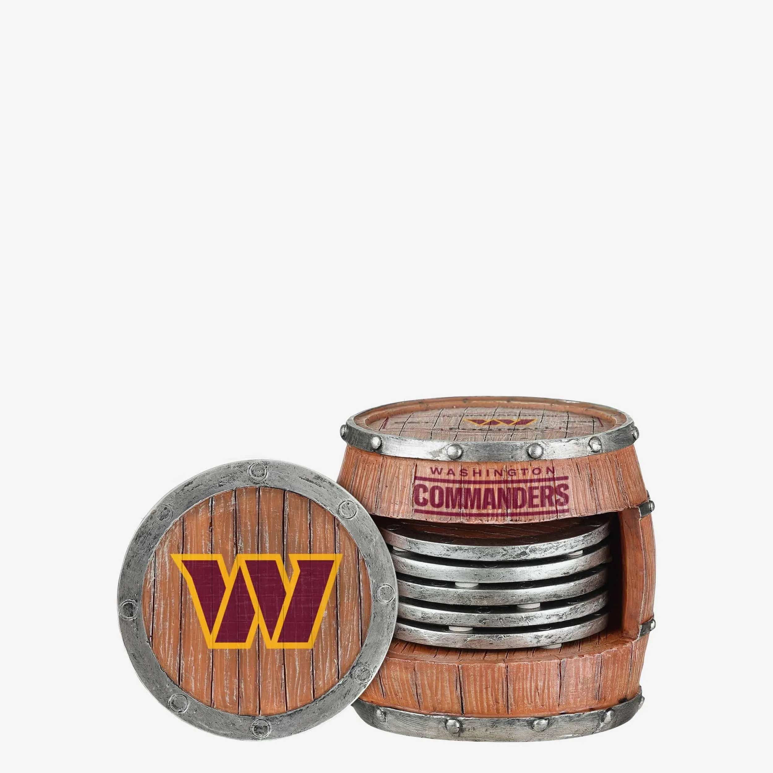 Washington Commanders NFL 5 Pack Barrel Coaster Set