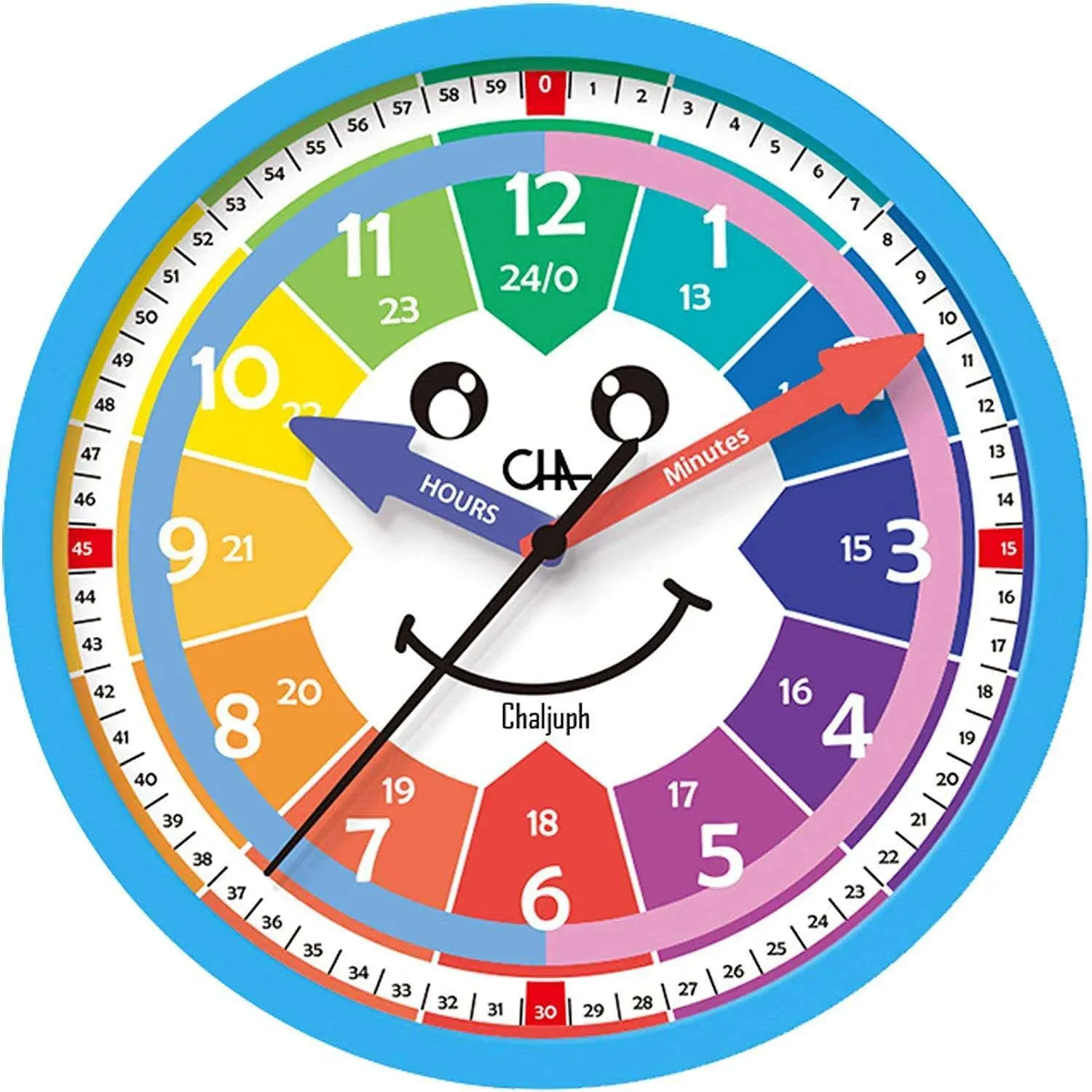 M.A CHALJUPHI Kids Clock | Kids Room, Playroom Analog Silent Wall Clock | Visual Learning Bedroom Clock for Kids | Perfect Educational Tool for Home, Classroom, Teachers and Parents.