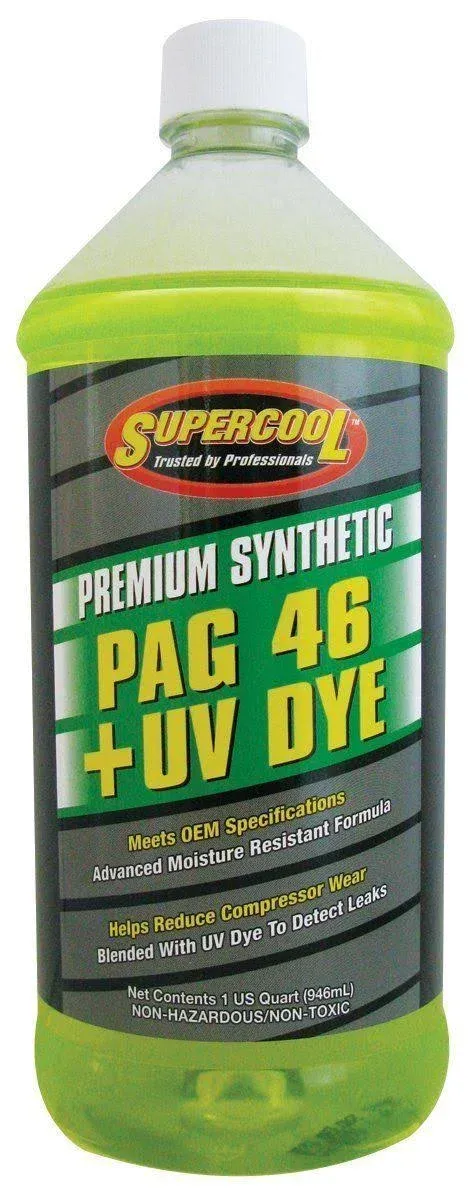 Supercool P46-32D A/C Compressor Pag Lubricant, W/Uv Dye Plastic Bottle