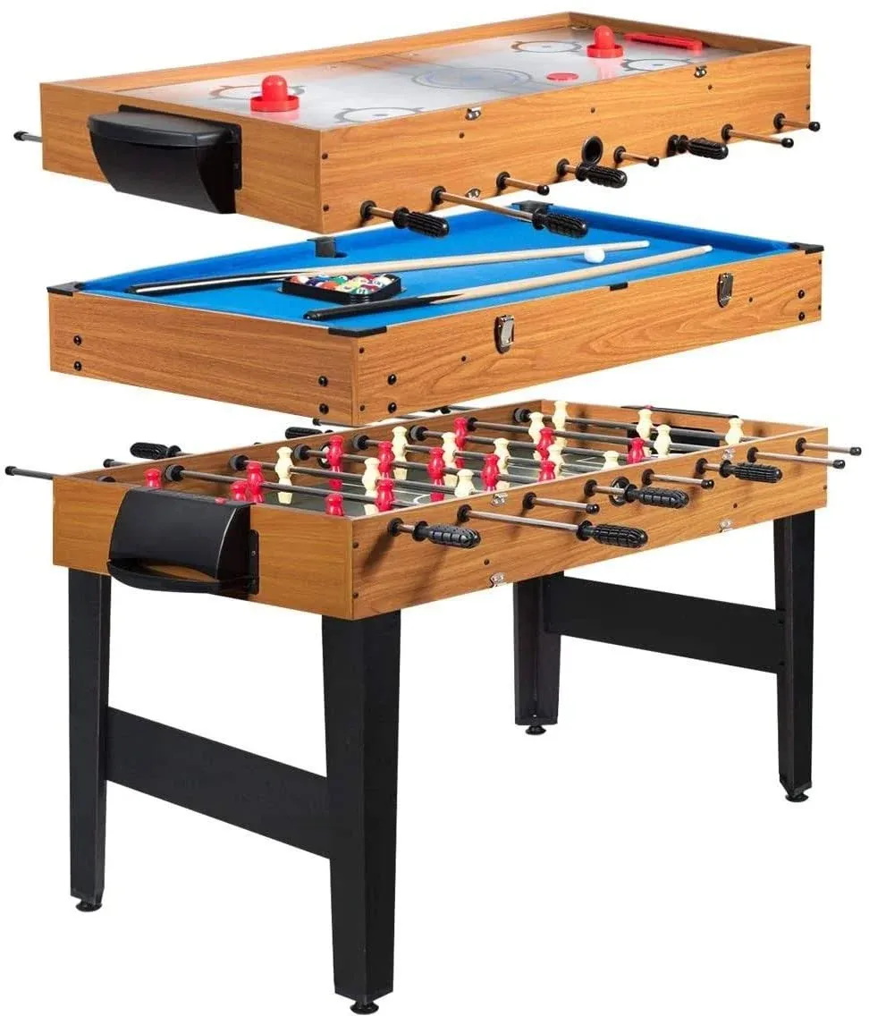 ARLIME 3 in 1 Combo Game Table 48 Foosball Table W Billiards Soccer Hockey Wood ...