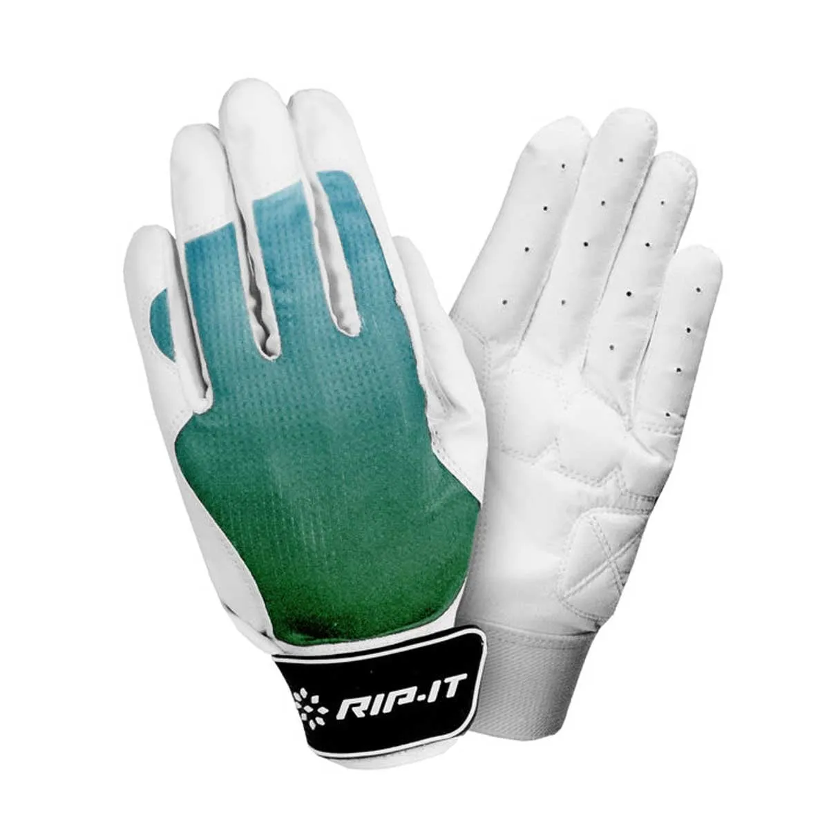 Girls' RIP-IT Blister Control Kids Softball Batting Gloves Medium Aqua/Lime