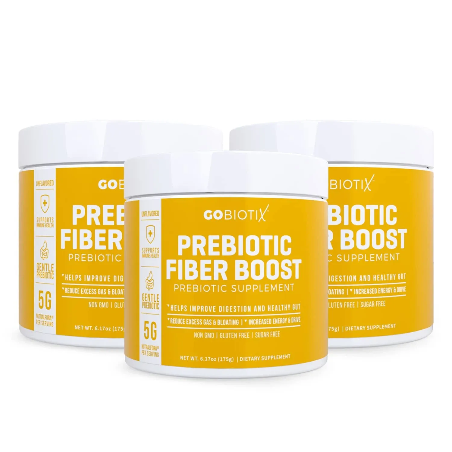 GOBIOTIX Fiber Supplement - Prebiotic Soluble Fiber Powder, Supports Gut Health and Digestive Regularity - Gummies Alternative - Gluten & Sugar Free, Keto, Vegan - 1 Scoop Daily, 35 Servings (3 Pack)