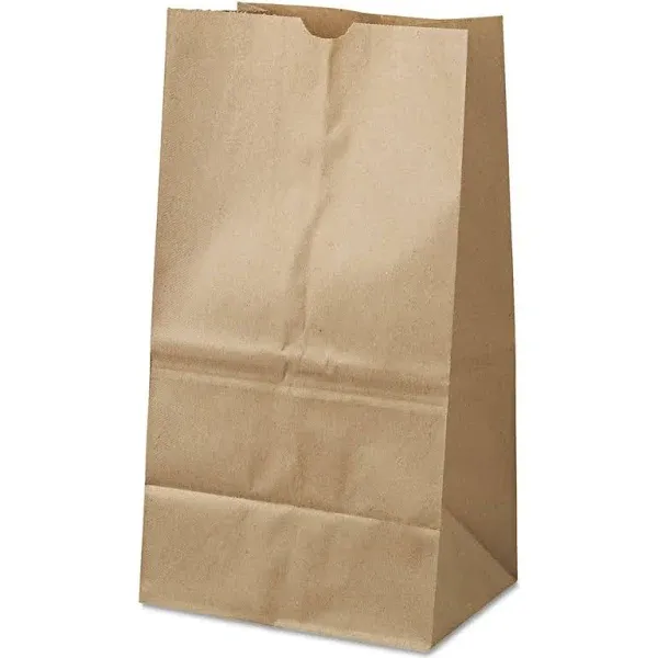 Duro ID# 18428 25# Short SOS Bag 40# 100% Recycled Natural Kraft 500pk 8-1/4 x 6-1/8 x 15-7/8, 25lb, Brown (Case of 500 Bags)