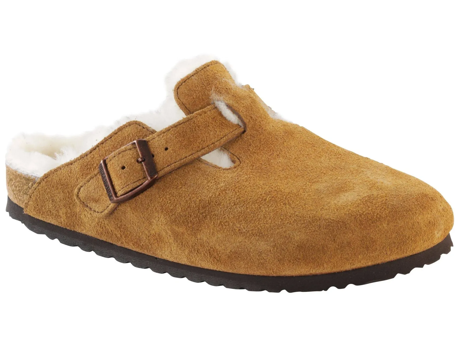 Birkenstock Women's Boston Suede Shearling-Lined Clogs, Womens, 8M, Mink